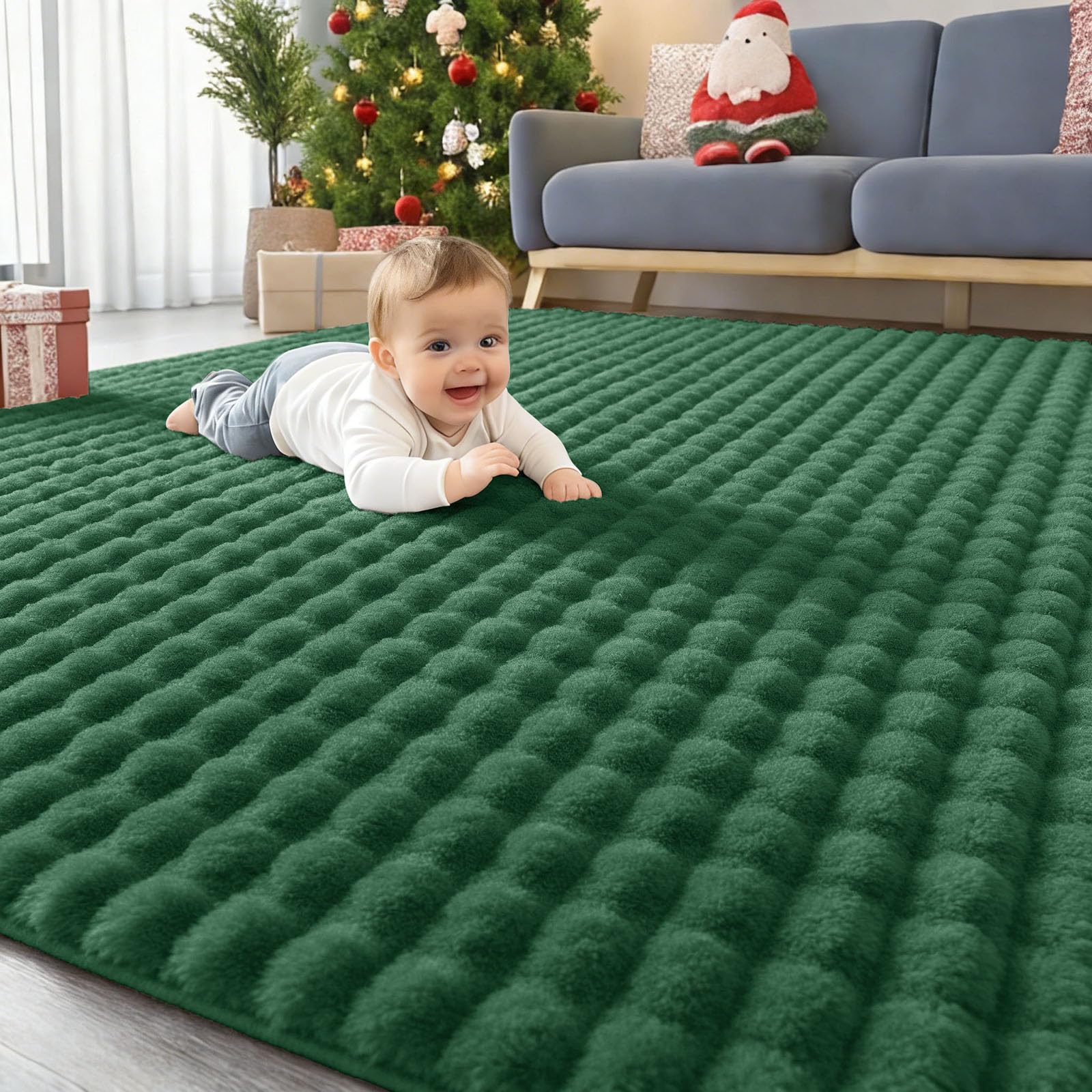 Homaxy Hochflor rutschfeste Teppich Wohnzimmer