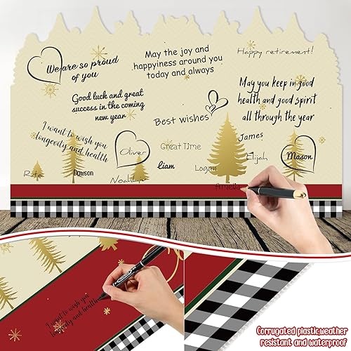 Miniatura 4 de Pasimy Jumbo Christmas Greeting Card 25 x 16 Inch Large Merry Christmas Card Big Guest Book Giant Greeting Card Oversize Xmas Plastic Custom Card