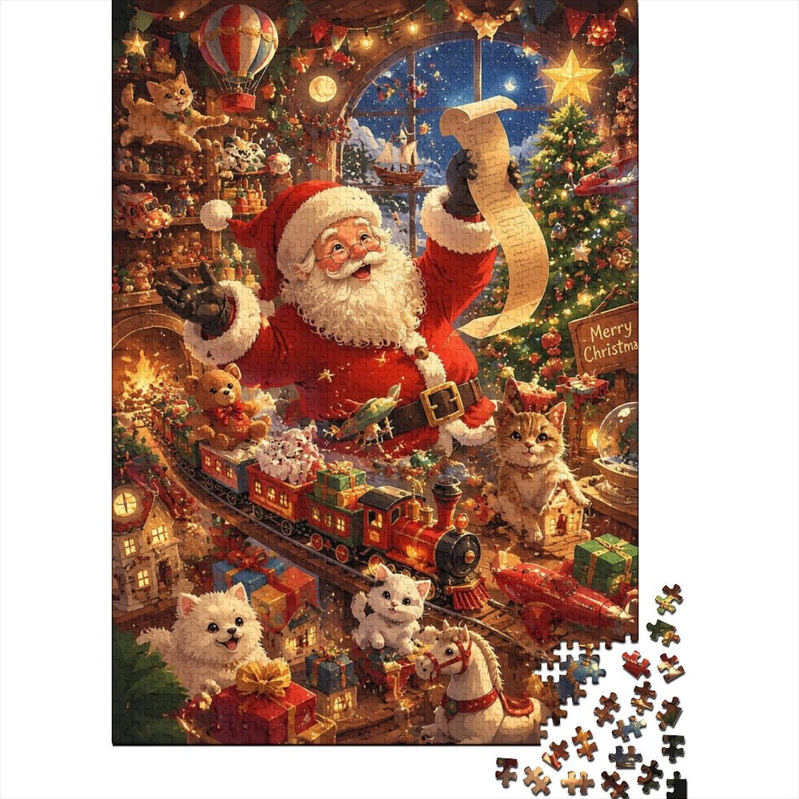 1000 Piece Mini Jigsaw Puzzle For Adults Cat Train Tree Gift Idea