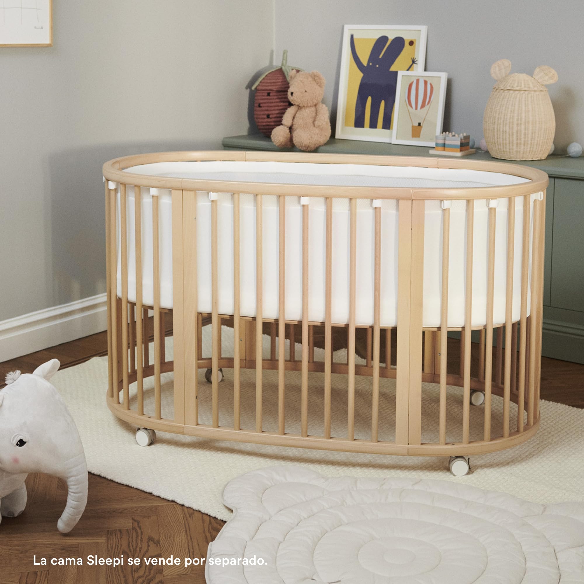 Stokke Forro de Malla para la Sleepi Mini, Blanco - Malla 3D Transpirable para un sueño Seguro - Compatible con Sleepi Mini - Lavable a máquina