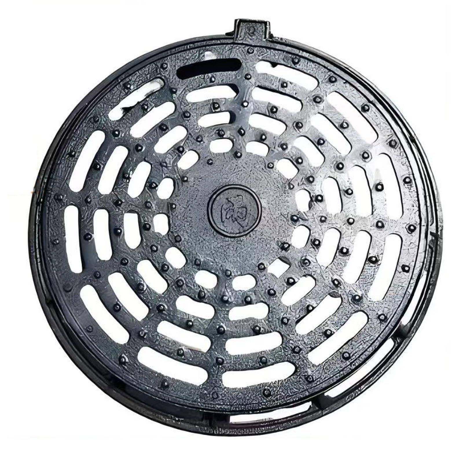Regard de chaussée fonte ronde 60x70 avec trous drainage et fermeture tampon assainissement