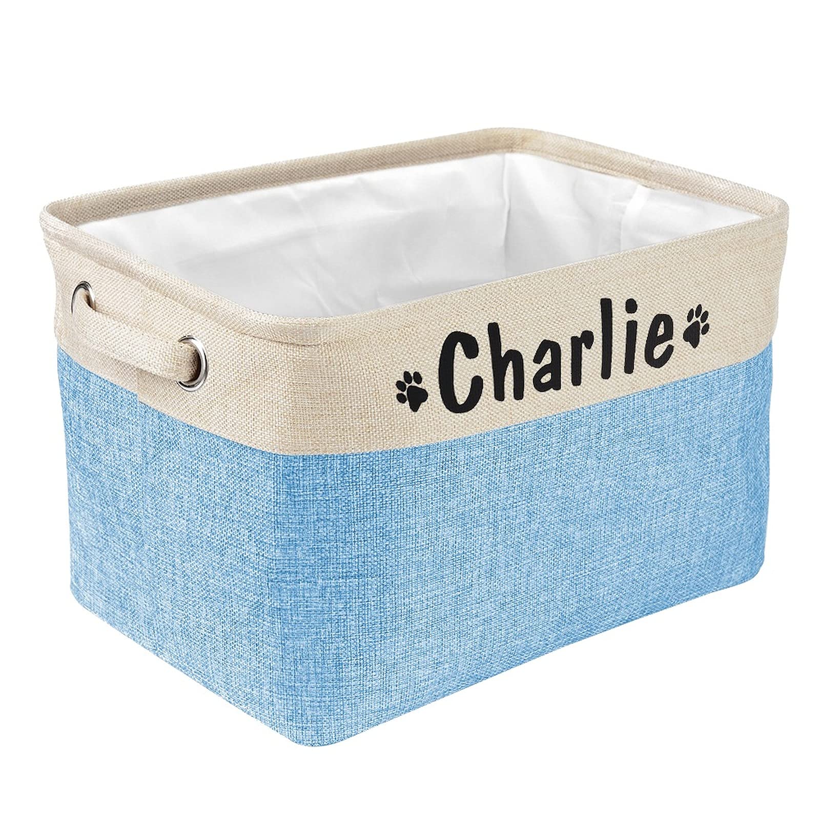 Panier de rangement pour jouets pour chien personnalisé KRD bleu S