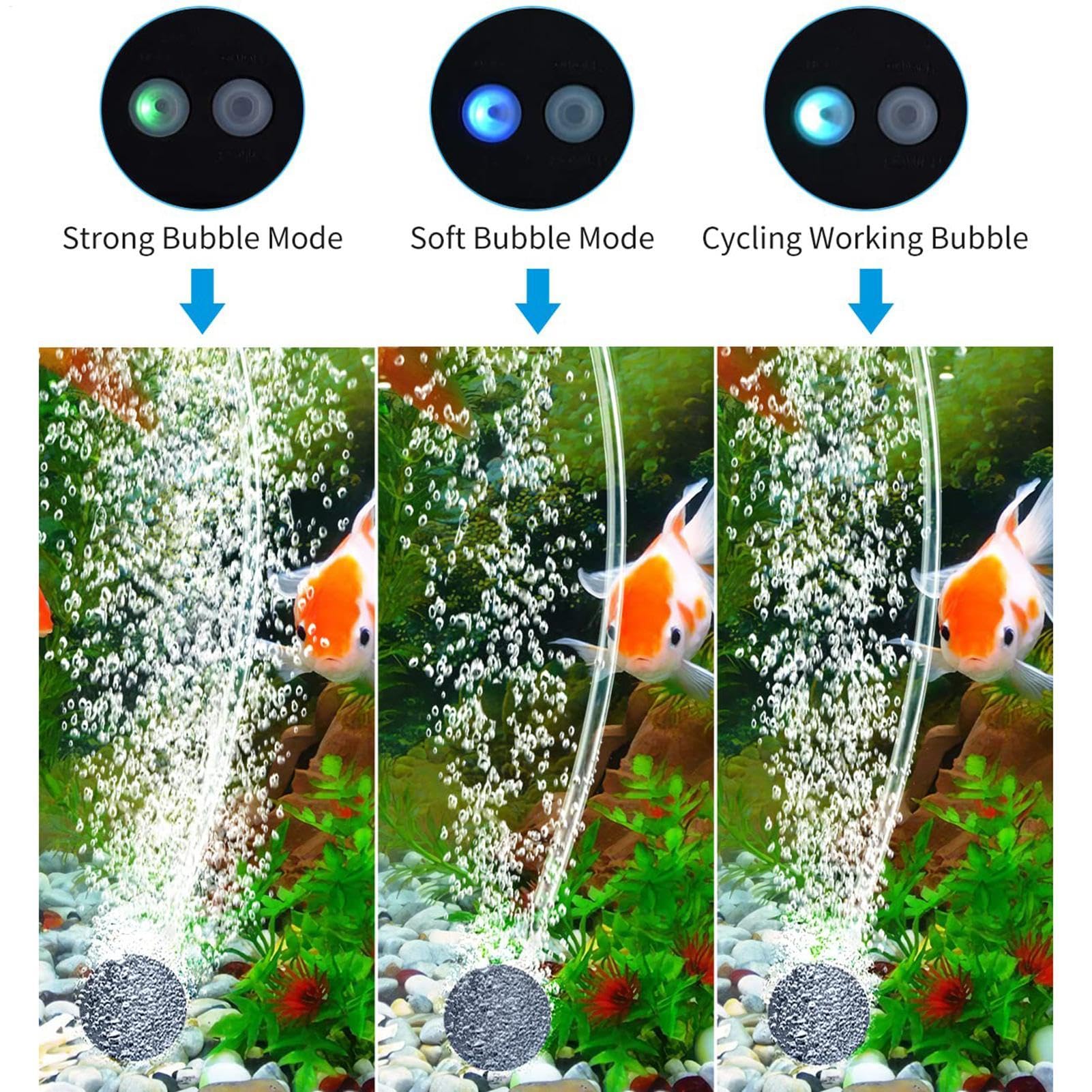 Aérateur de pompe à air pour bassin extérieur, pompe à oxygène solaire avec trois modes, oxygénateur silencieux pour aquarium pour hydroponiques pour la pêche large