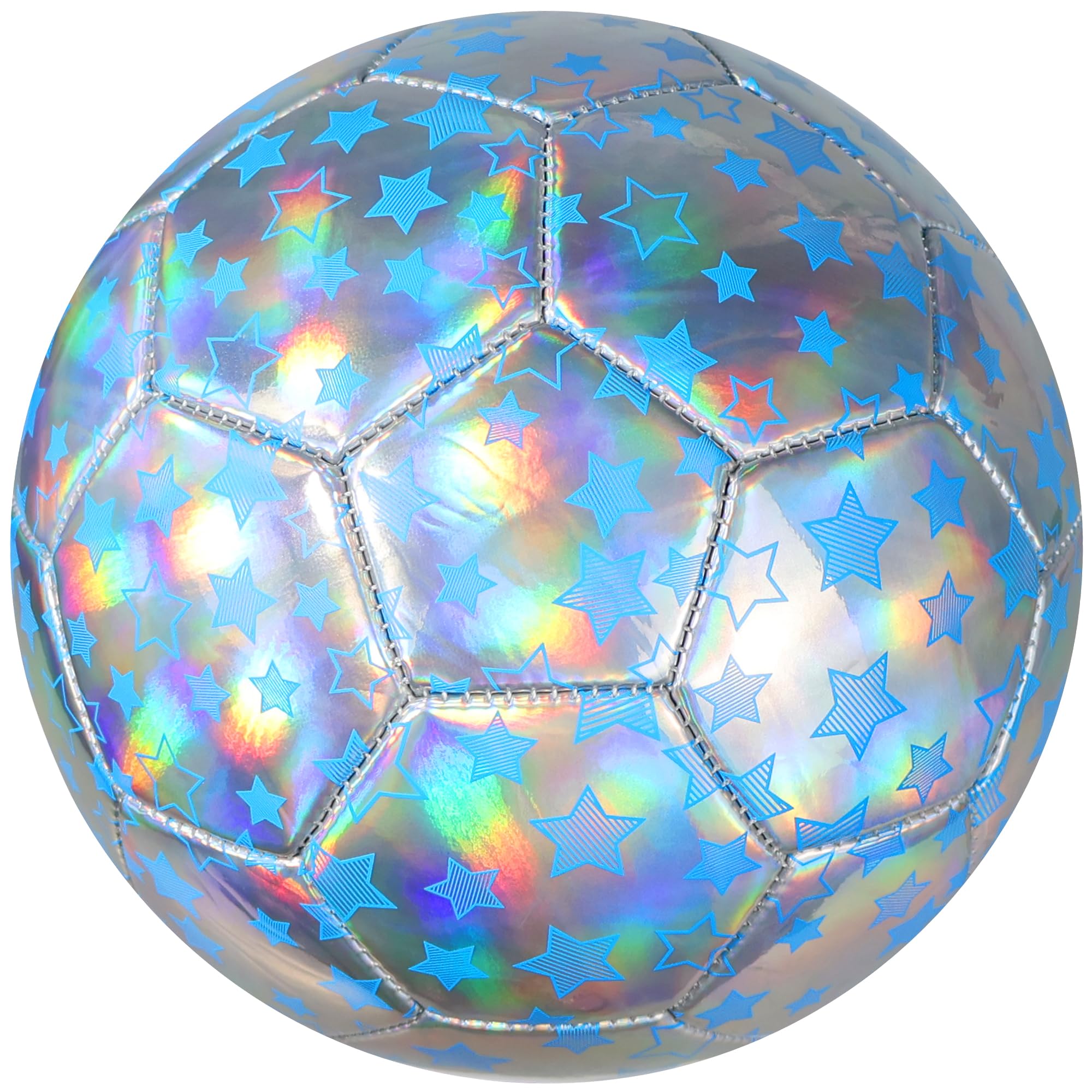 EVZOM Soccer Ball Size 4 for Boys,Girls,Kids, Adult, Official Training Soccer Balls for Indoor Outdoor (Silver)