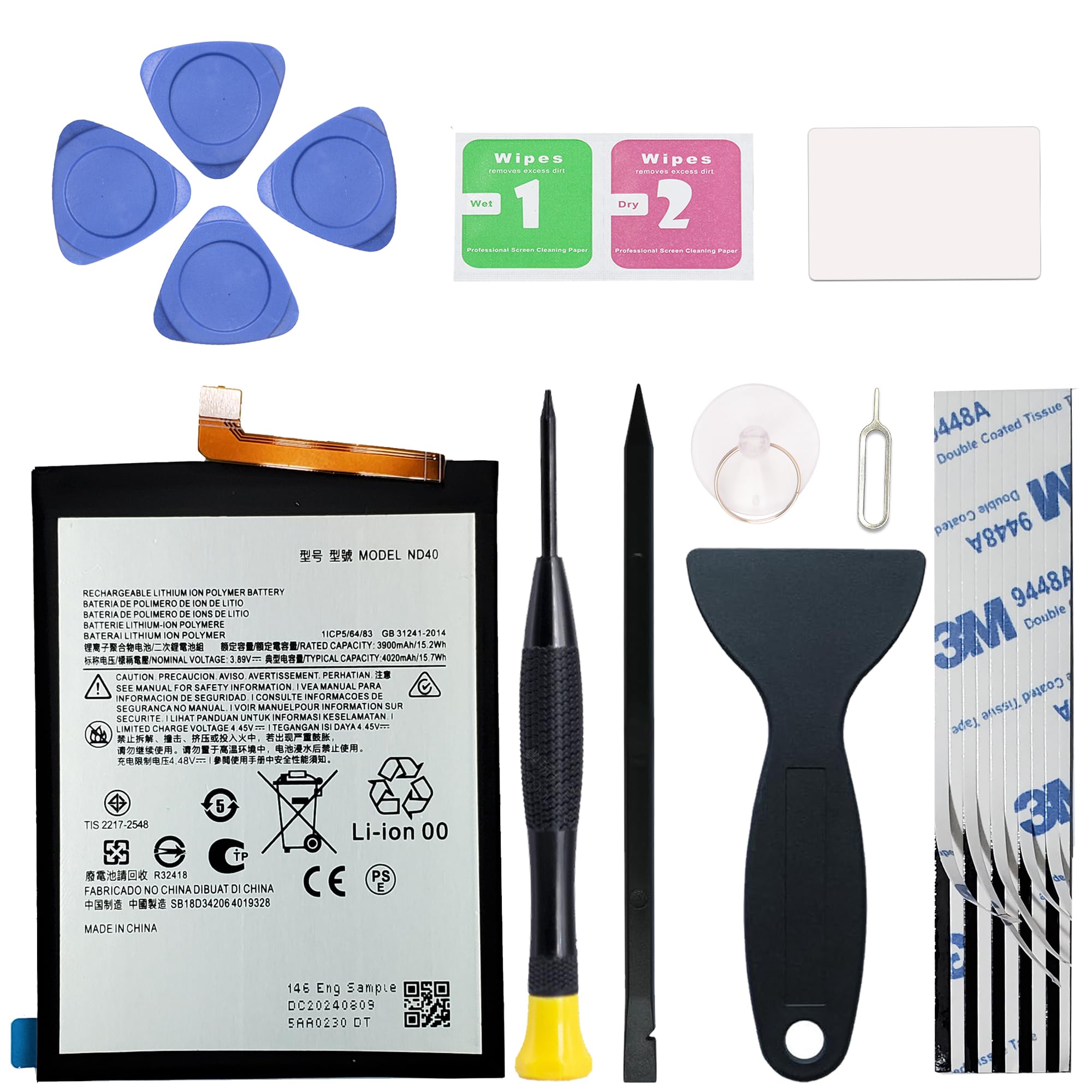 MAXSHARKS New ND40 Battery Replacement for Moto Edge 30 (XT2203), with Repair Toolkit