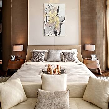 Amazon.com: 33 ART STUDIO - 40x60” Gray Blush Strokes with