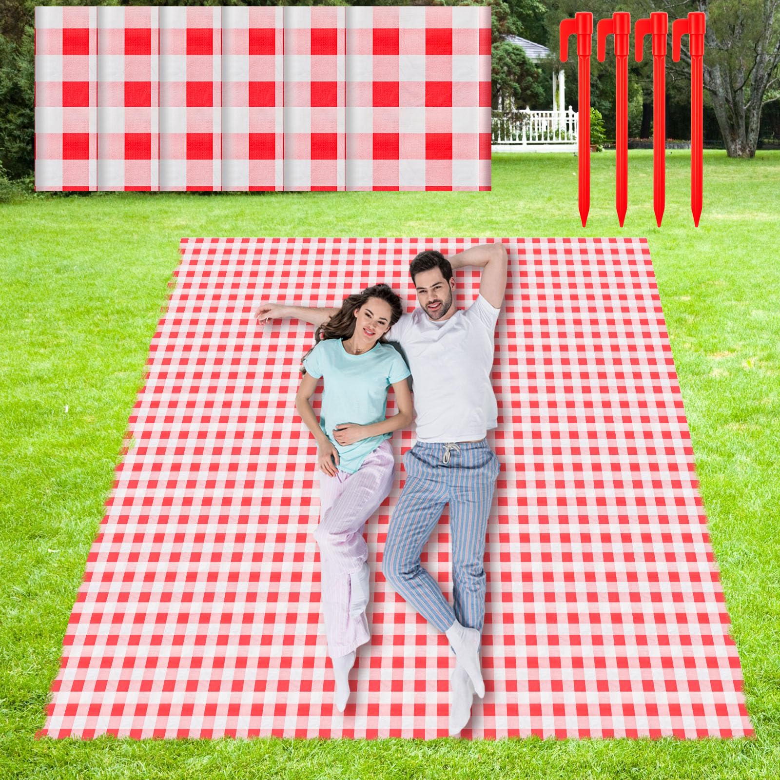 Amazon.com: HunnmingRe 6 Pcs Picnic Blankets Disposable Mats,Red