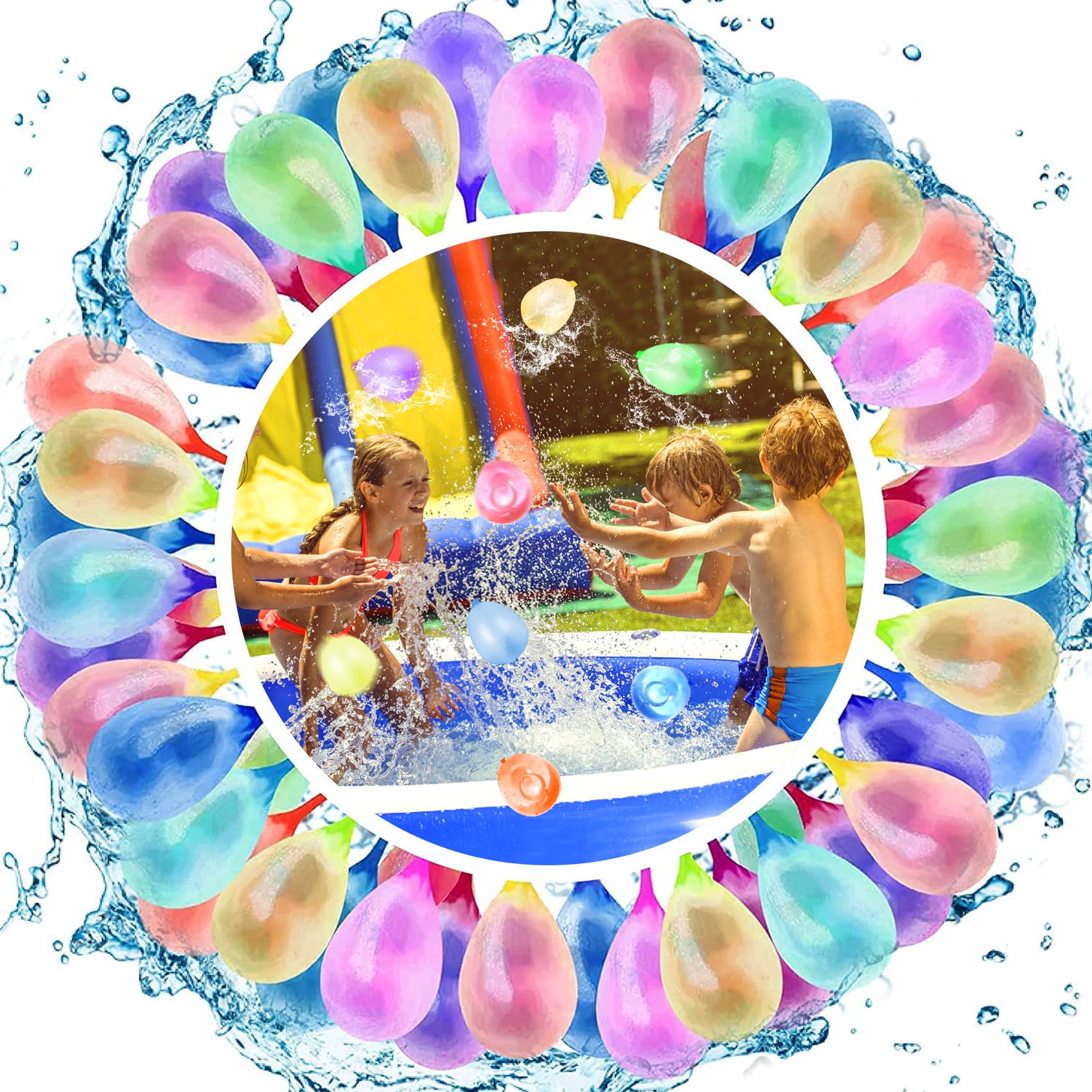 Globos de Agua 333 PCS 60 Segundos Autosellables Llenado Ultra Rápido Coloridos Bombas de Agua para Fiestas Globo de Agua para Batalla de Agua para Fiesta al Aire Libre Jardin Playa, Exteriores