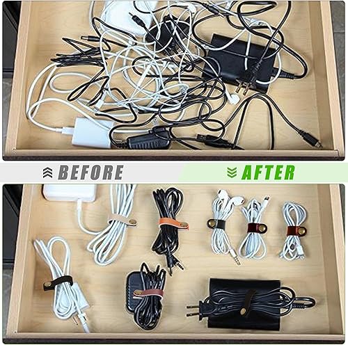 Miniatura 4 de 25 correas de cuero para organizar cables portátiles para auriculares, regalos para hombres
