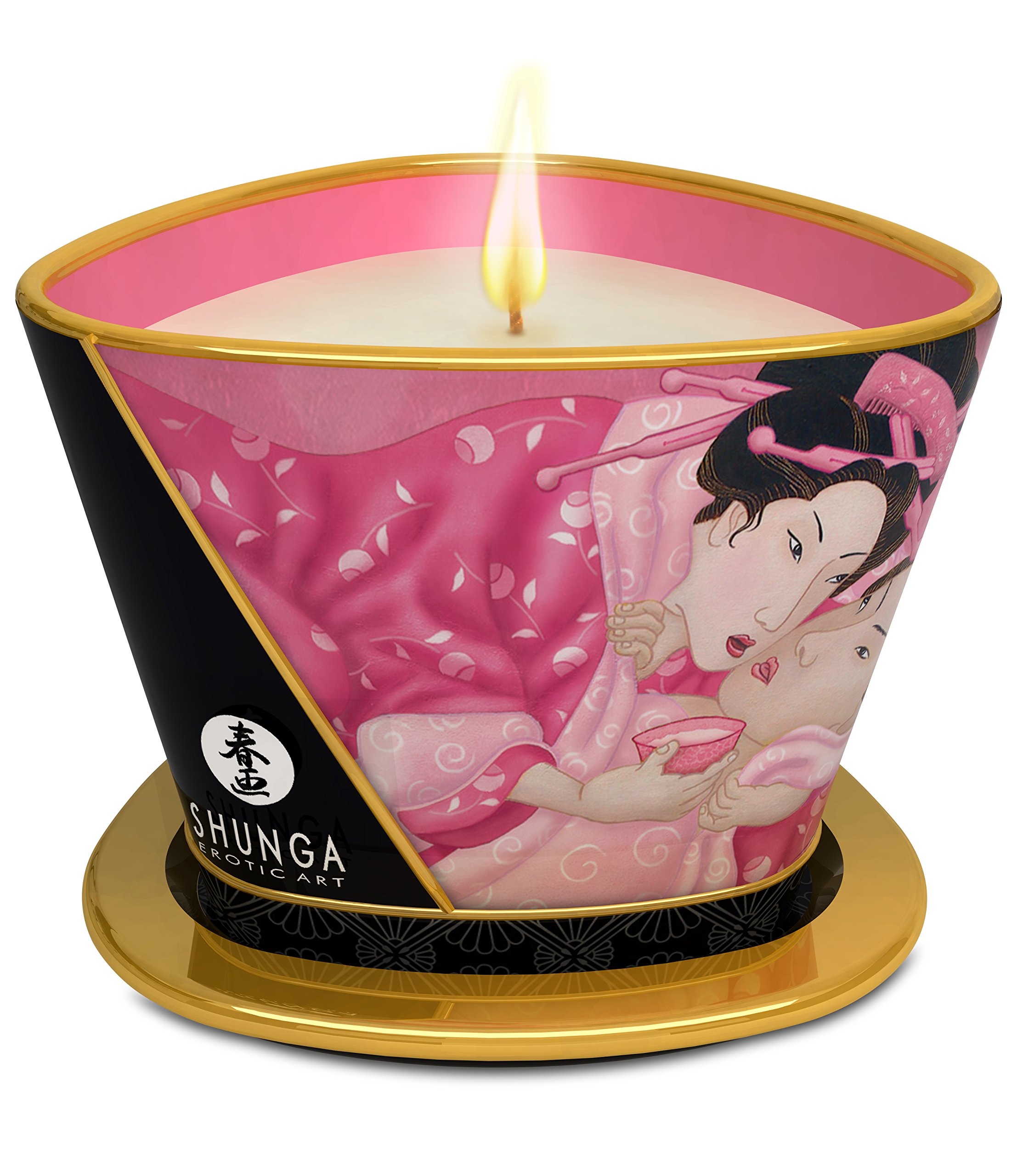 Bougie de massage lueur et caresses - aphrodisia / rose