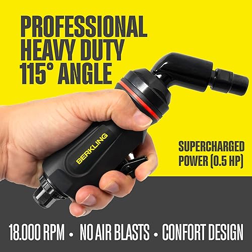 Miniatura 2 de BT 6323 - Amoladora neumática angular de 115 grados de 1/4 de pulgada, amoladora neumática de grado profesional con control de velocidad variable