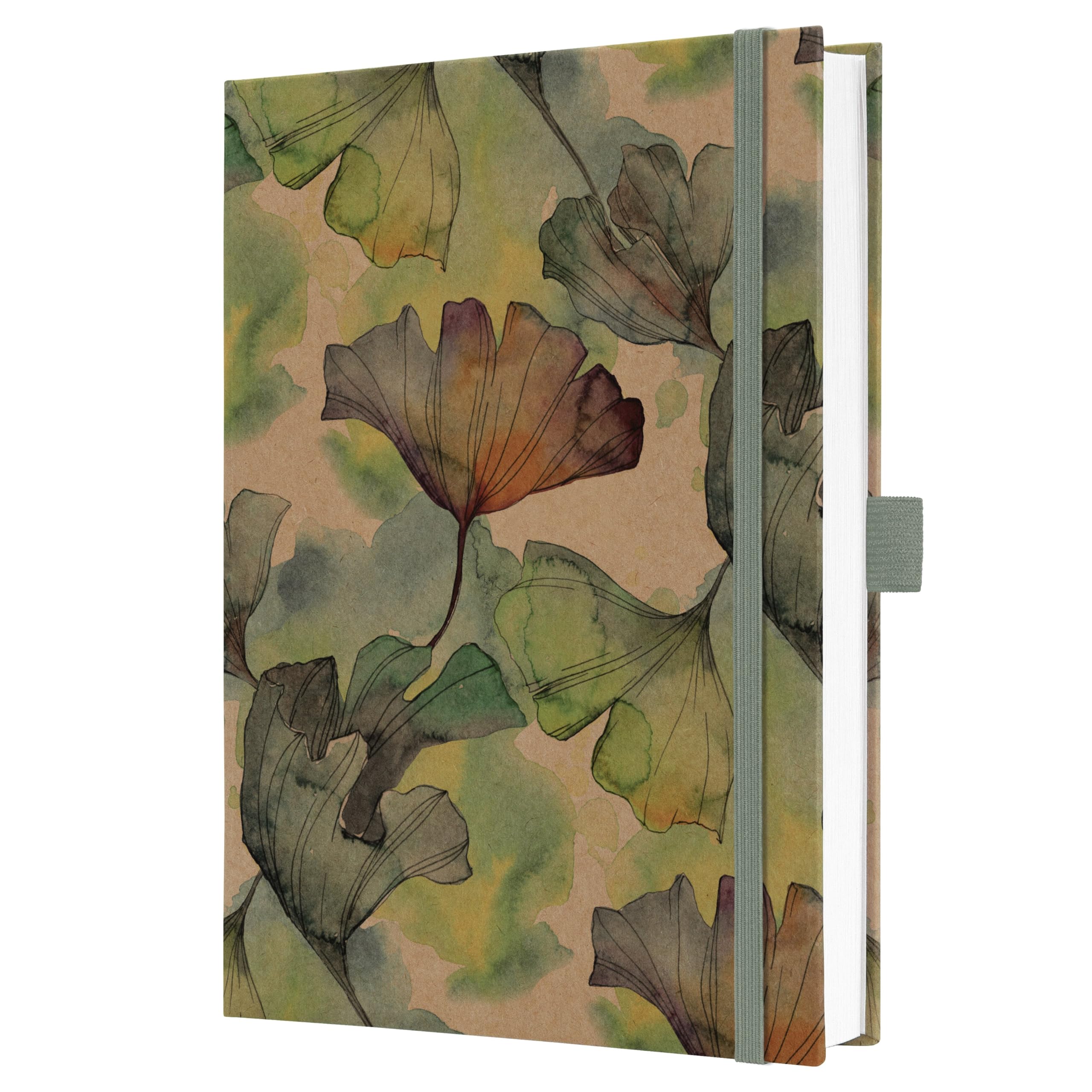 Sigel JN857 Notebook Jolie - Pure Ginkgo - approx. A5 - lined - hardcover - yellow/green/brown - 192 p. - 100 gsm - FSC-certified