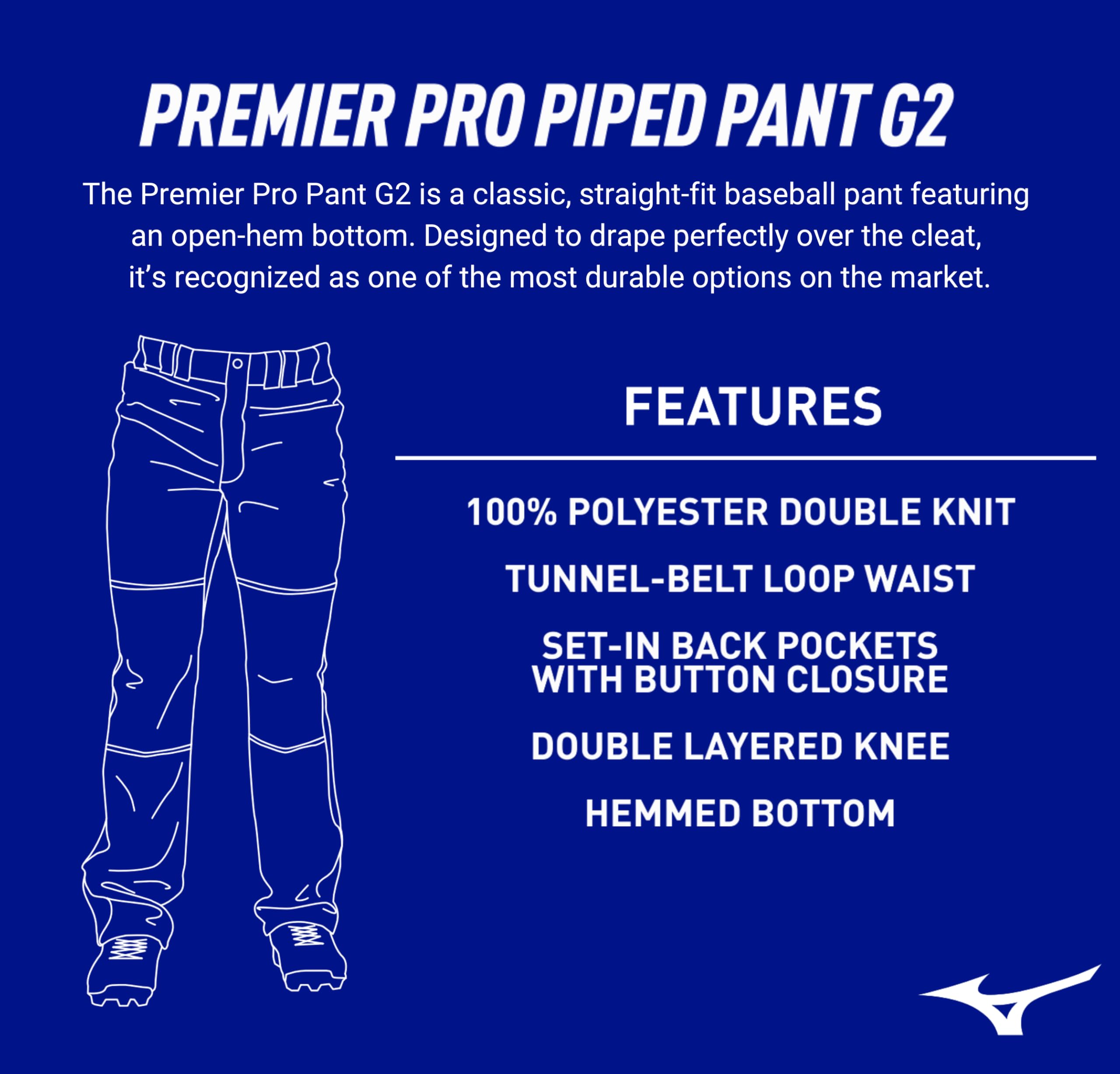 Mizuno Premier Pro Piped G2 Pantalones Premier Pro Piped Pant G2 S White-Red Hombre