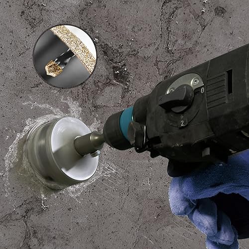 Miniatura 7 de Sierra de agujero de diamante de 2-34 pulgadas (2.756 in), sierra de agujero de vidrio con broca guía para vidrio, cerámica, mármol, porcelana,