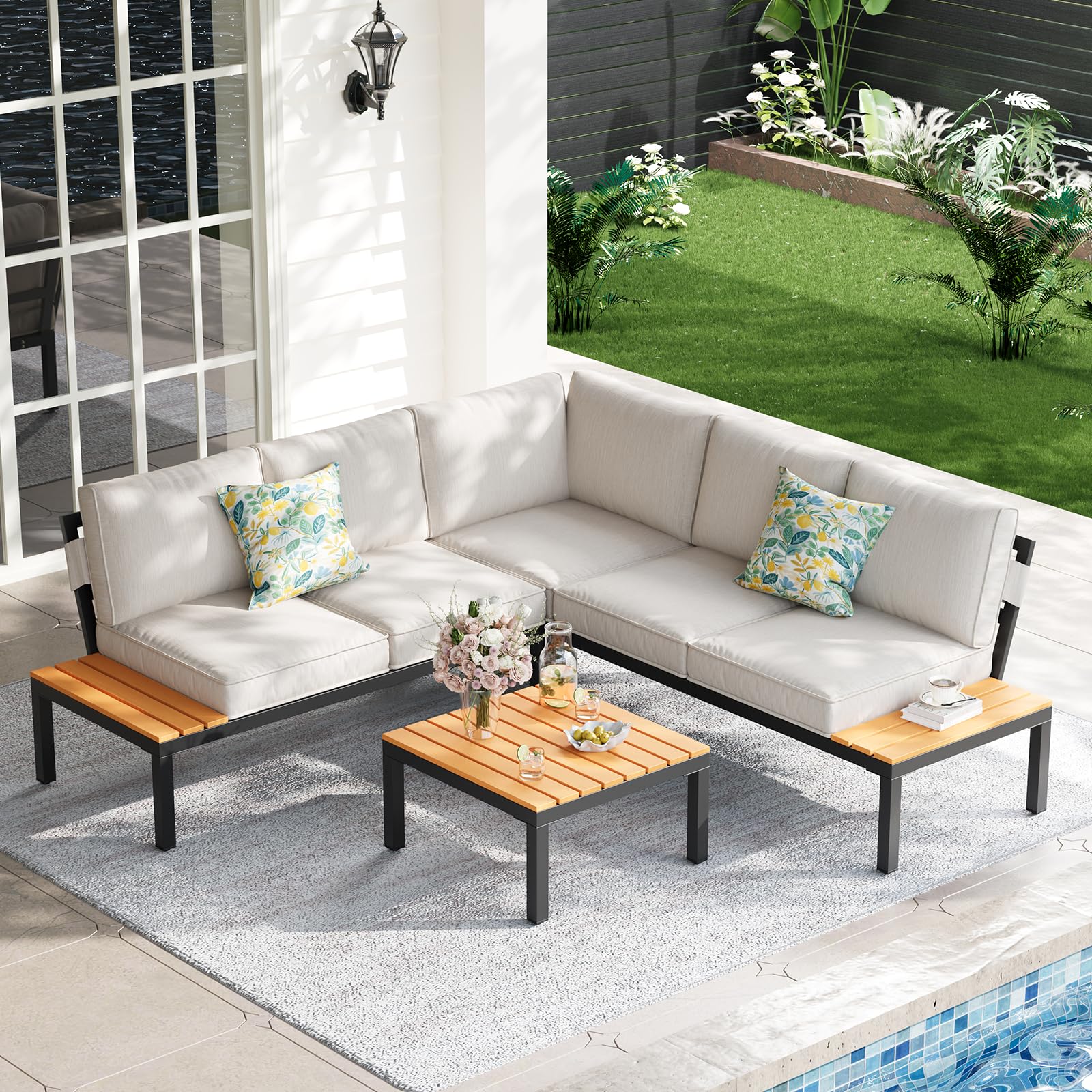 SunloungeCo 5-Person Outdoor Patio Furniture Set
