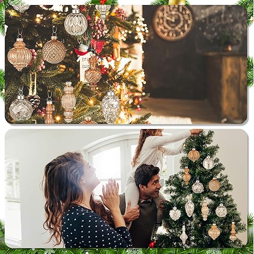 Miniatura 4 de 12 adornos navideños de cristal de mercurio, adornos de Navidad colgantes para fiestas, vacaciones, bodas, hogar, decoración interior