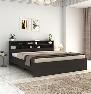 DesignFit Engineered Wood King Size Bed Without Storage | Wooden Double Bed Cot Palang Furniture for Bedroom, Living Room,... Price In India