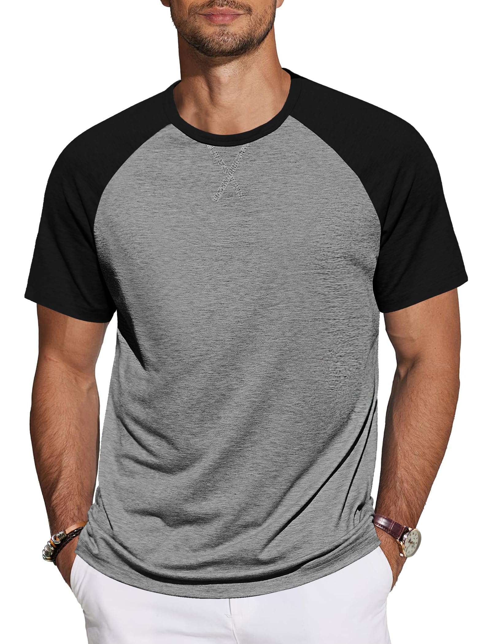 TARAINYA T-Shirt Herren Baumwolle Kurzarm Rundhals Einfarbig Shirts Männer Sommer M-4XL