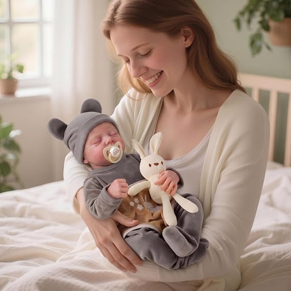 JIZHI Reborn Baby Dolls Boy - 20 Inch Cute Soft Realistic Newborn Baby Doll with Poseable Body, Real Life Baby Dolls with Accessories for 3+ Year Old Gifts, Pretend Play