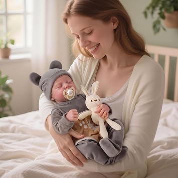 JIZHI Reborn Baby Dolls Boy - 20 Inch Cute Soft Realistic Newborn Baby Doll with Poseable Body, Real Life Baby Dolls with Accessories for 3+ Year Old Gifts, Pretend Play