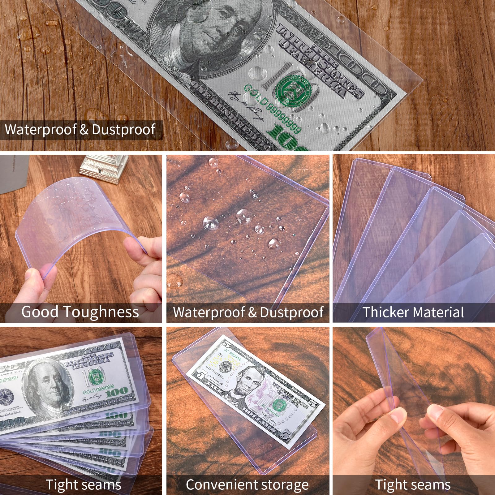 Coin Collector Case Holder with 141 pcs Capsules with Foam Gaskets & 220 Dollar Bill Sleeve - All-in-One Coin Collection Supplies Storage Organizer Box for Secure Coin and Paper Money Display- Black