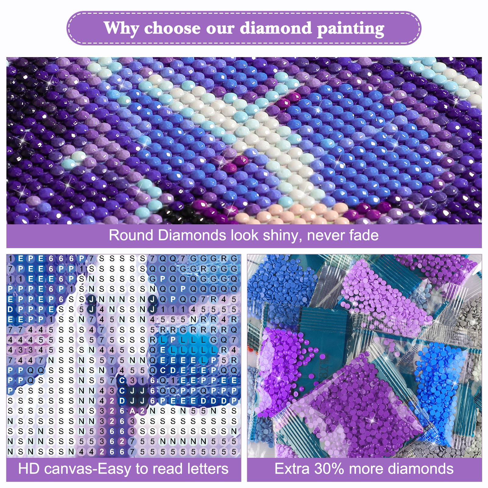 Cuadros Punto De Cruz Kit De Pintura Diamante 5D Caballo Blanco