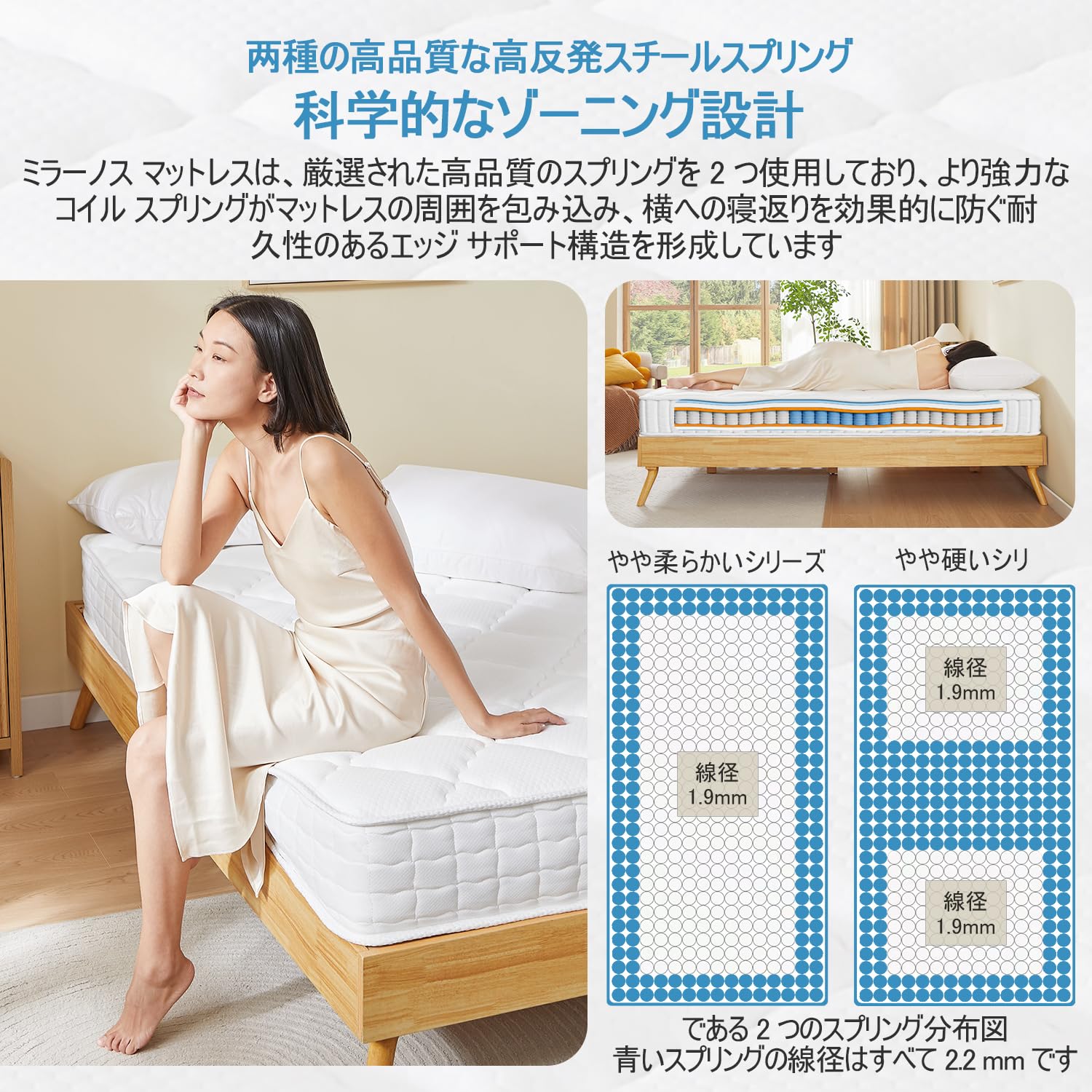 MIRANOS ポケットコイルマットレス シングル Amazon.co.jp: MIRANOS良心仕様ポケットコイルマットレス 通気性 全国