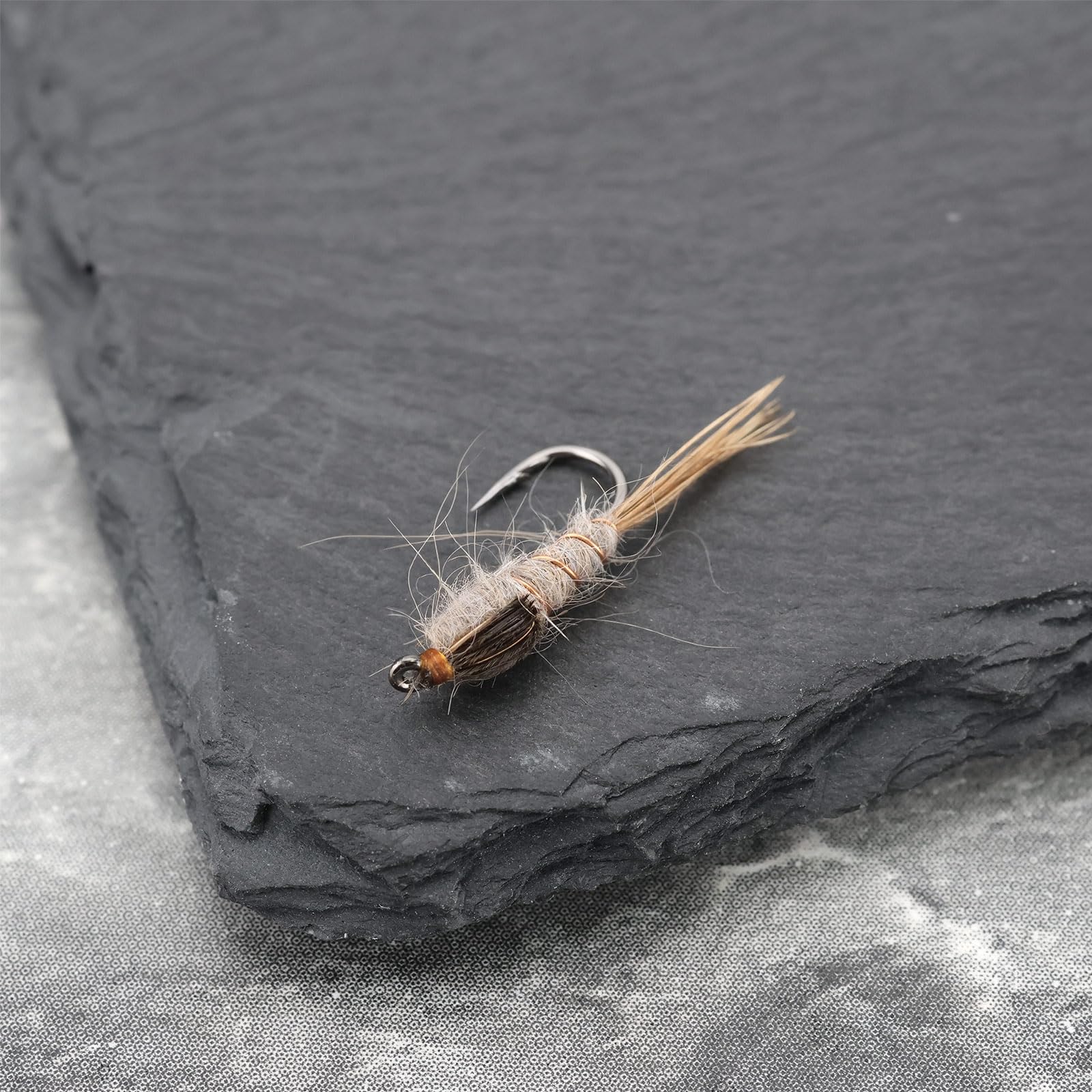 Lot de 5 Leurres de Pêche à La Truite Appâts Artificiels Nymphes Oreille de Lièvre Hameçons à Tête Dorée 10#