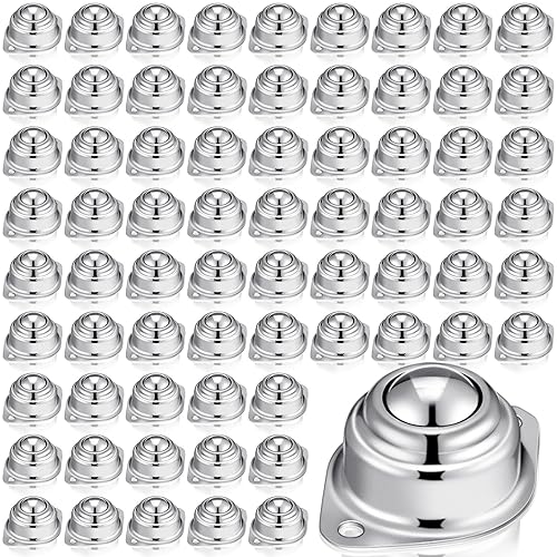 Miniatura 7 de Gisafai 30 unidades de rodillos de transferencia de bolas de acero al carbono, unidad de transferencia de bolas redondas, ruedas universales para