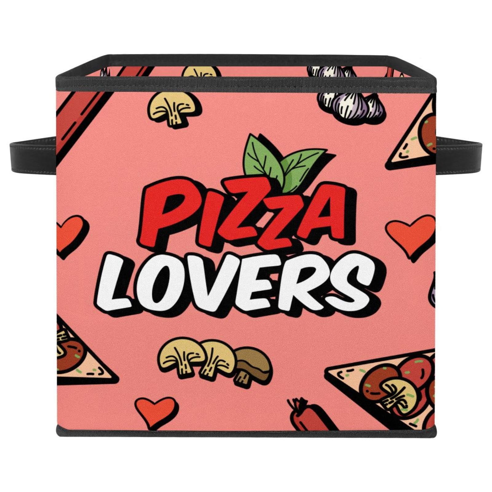 Boîte de rangement cube au motif pizza original et amusant pour la maison