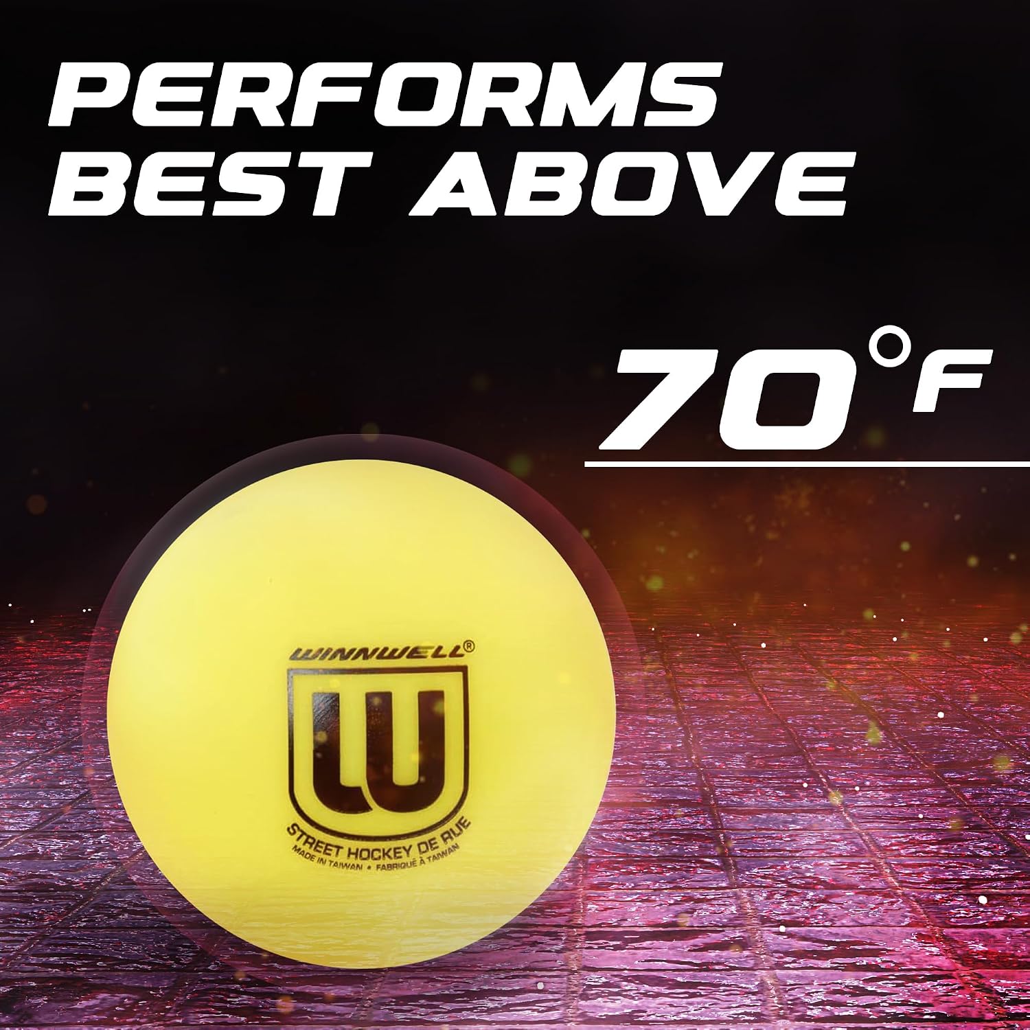 Winnwell Sports Street Hockey Balls - Indoor & Outdoor Balls with Storage Bag - Ideal for Road & Street Hockey Games 65mm & 50 Gram Weight