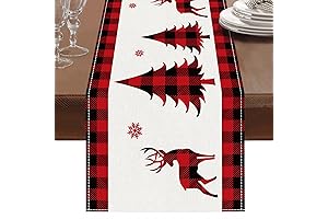 Netnology Red and Black Christmas Table Runner