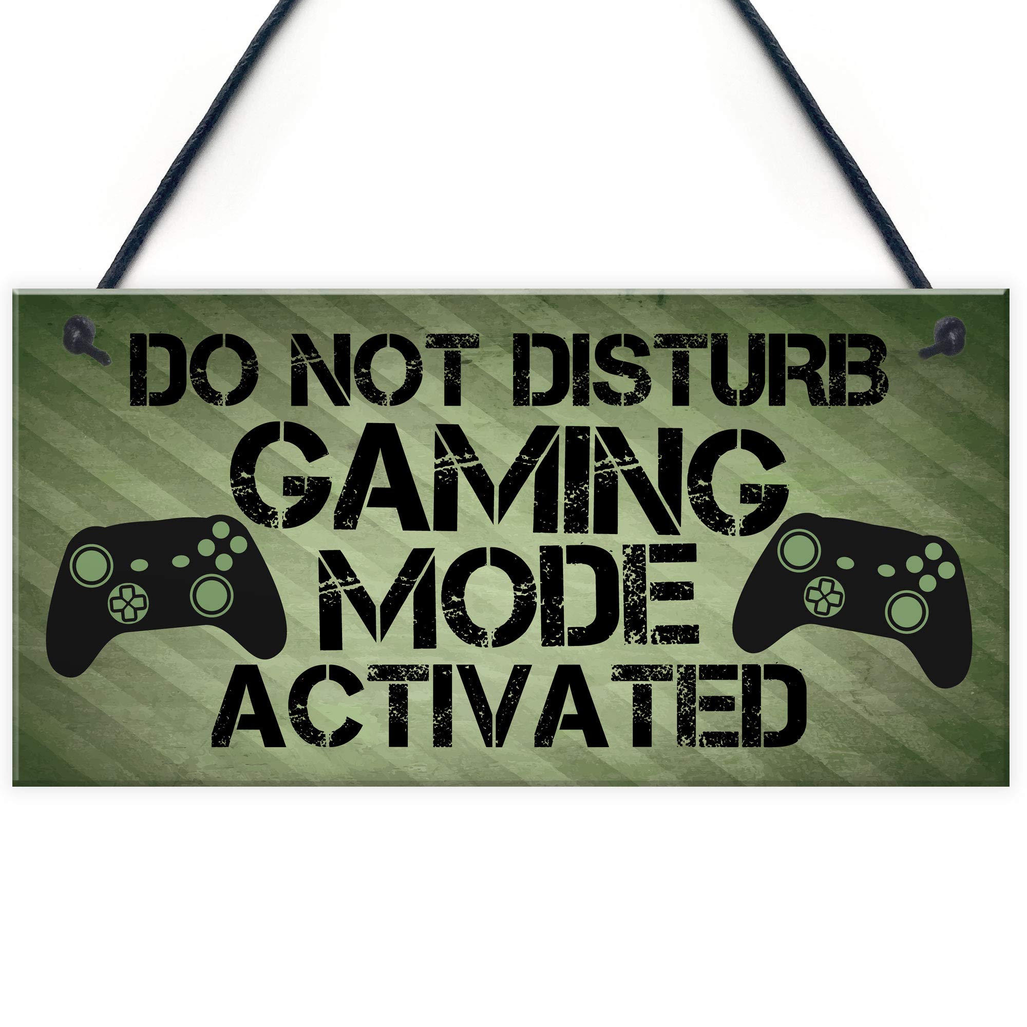 Gaming Sign Hanging Plaque For Boys Bedroom Man Cave Games Room Retro Gaming Sign