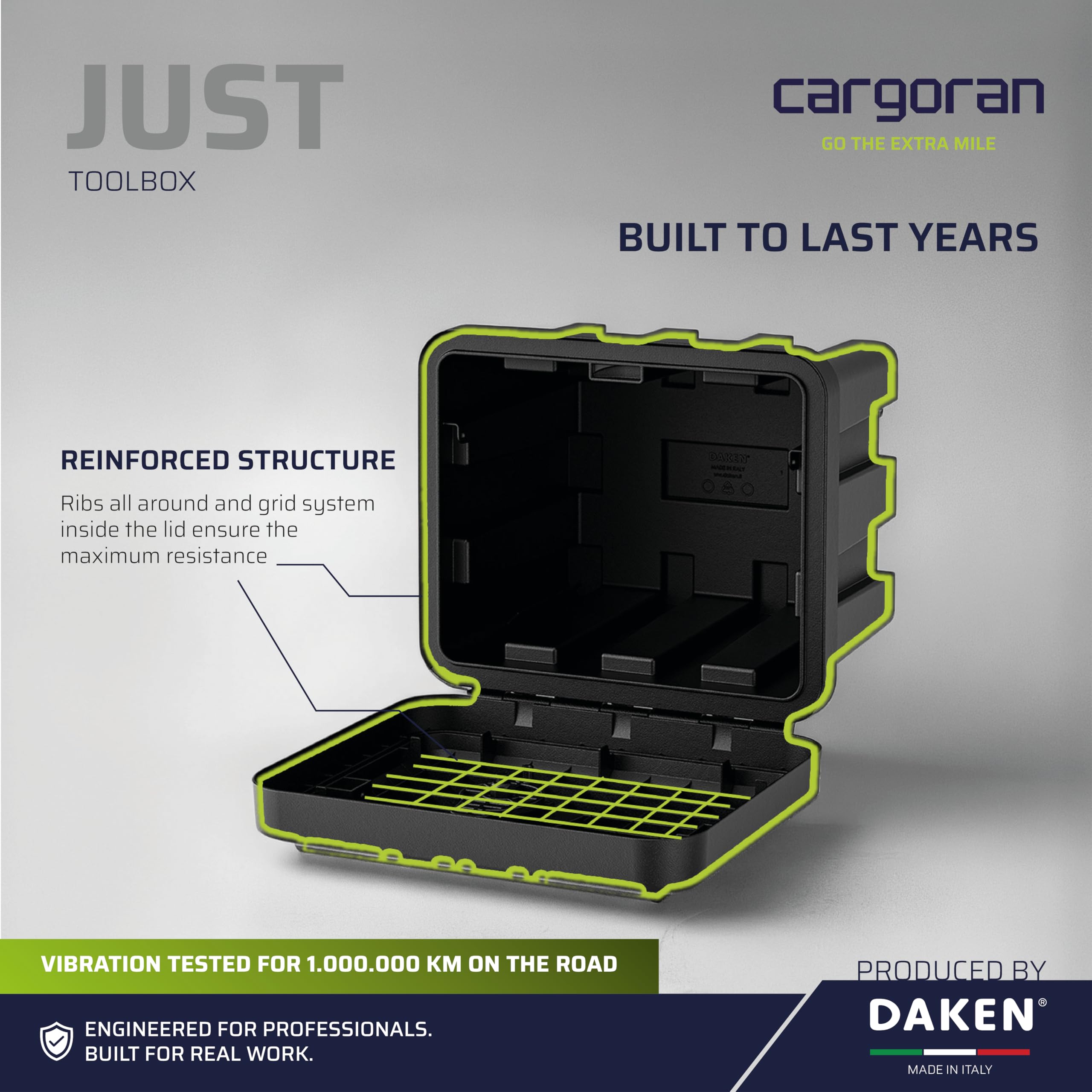 DAKEN Just - Caja de herramientas multiusos de plástico con cerradura, para furgoneta, camión, caravana, carro y remolque, varios tamaños