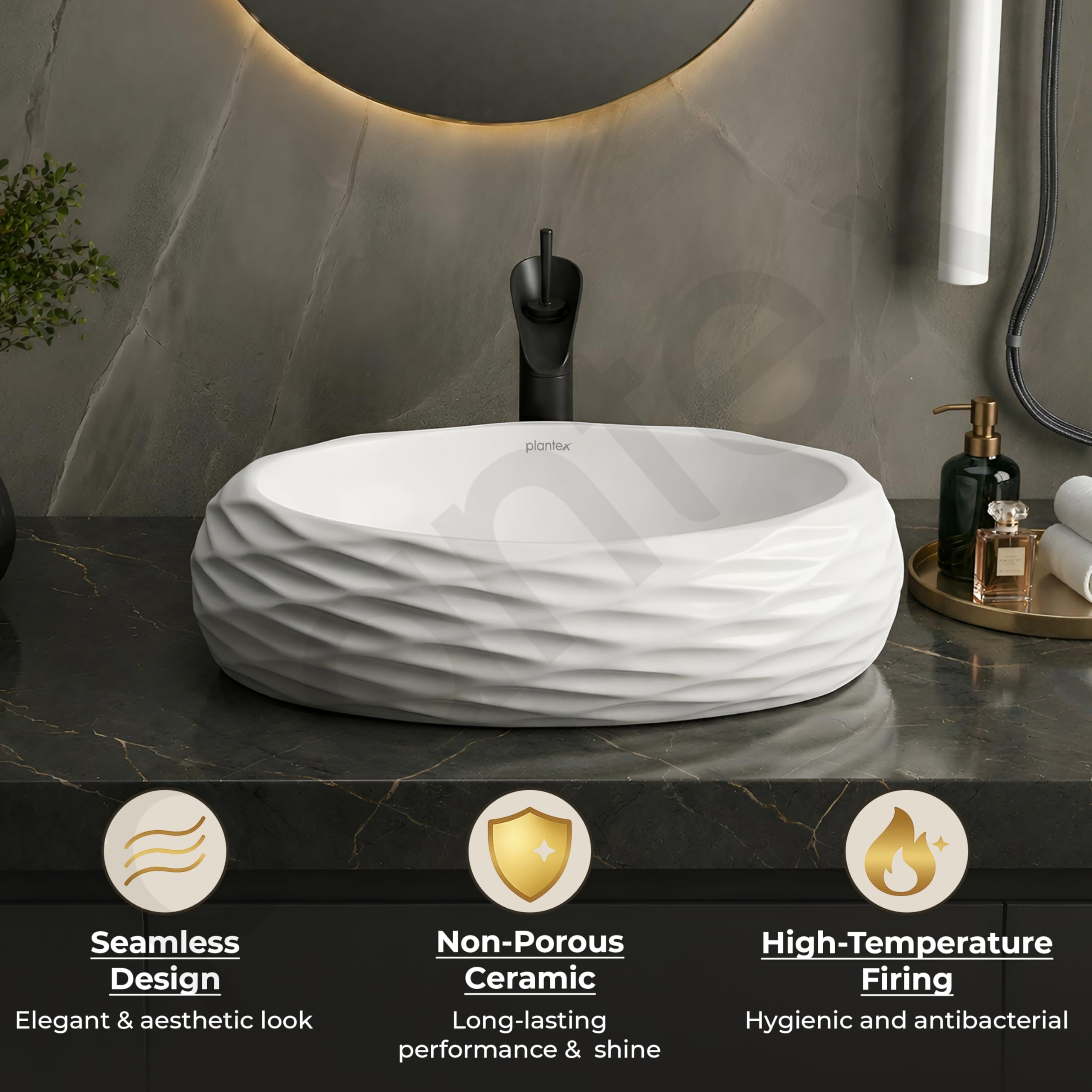 Plantex Ceramic Basin - Modern Bathroom Sink -4 Plantex Ceramic Basin - Modern Bathroom Sink -4