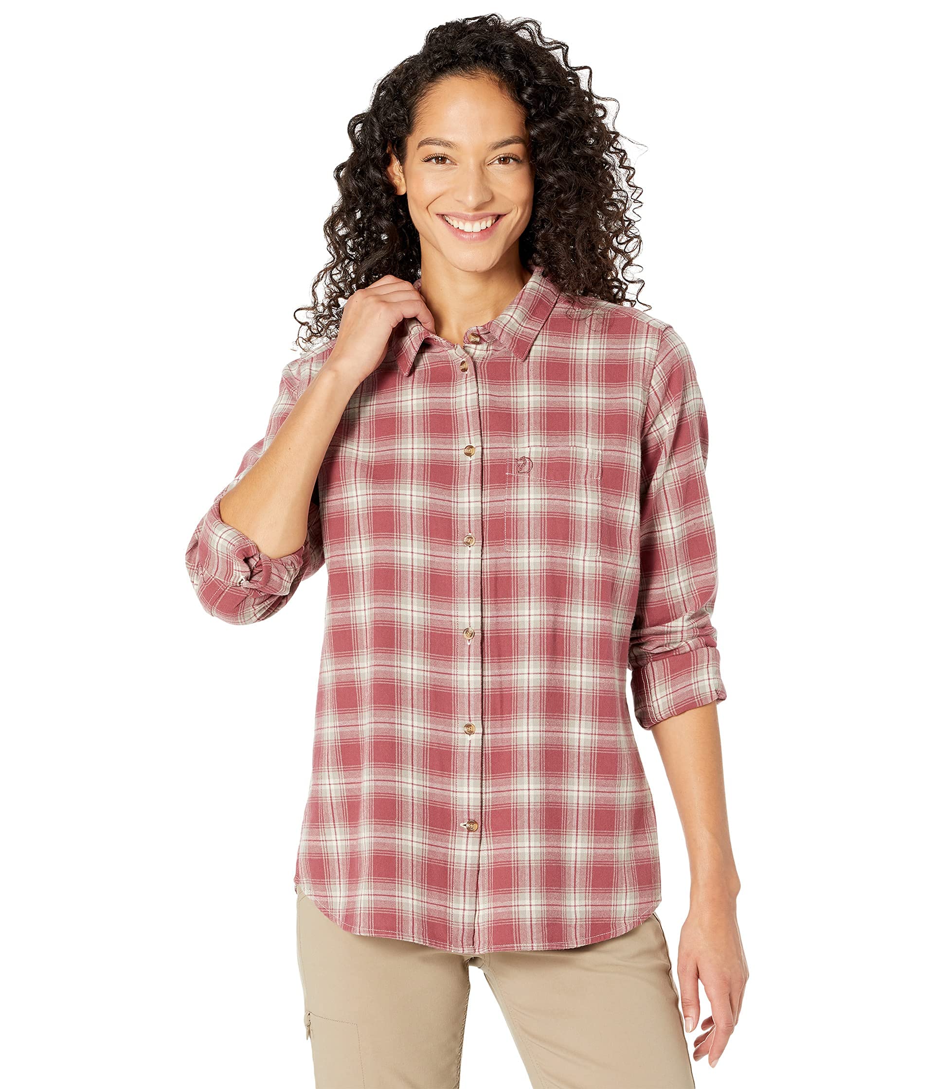 Fjällräven F89833-410-021 Övik Flannel Shirt, Women, Mesa Purple/Fog, M