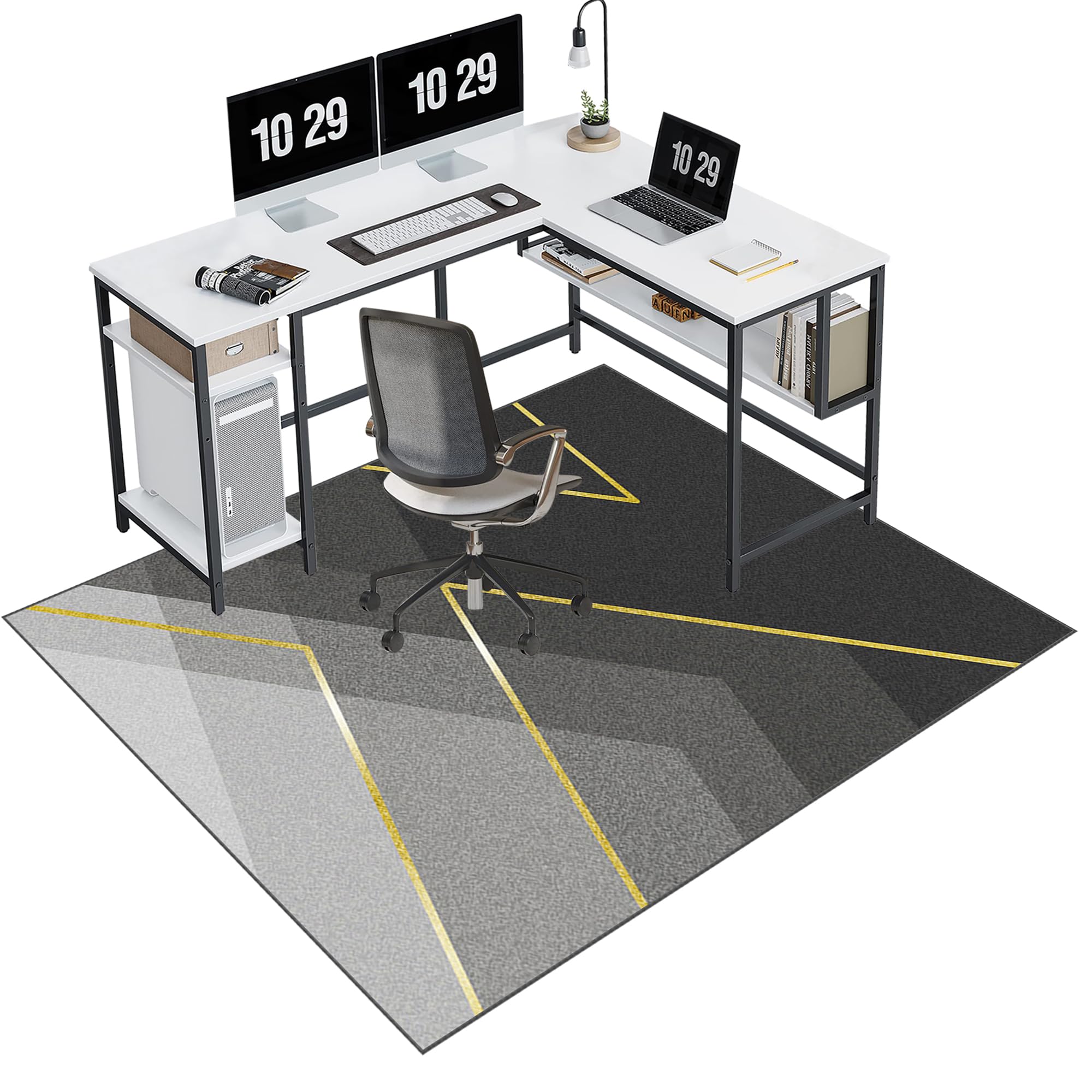 EYKWKB 120 x 140 cm Floor Protector for Rolling Chair Heavy Duty Office Chair Mat for Hard Floors Gaming Chair Mat Chair Mats for Carpeted Floors Durable Floor Protection Mat