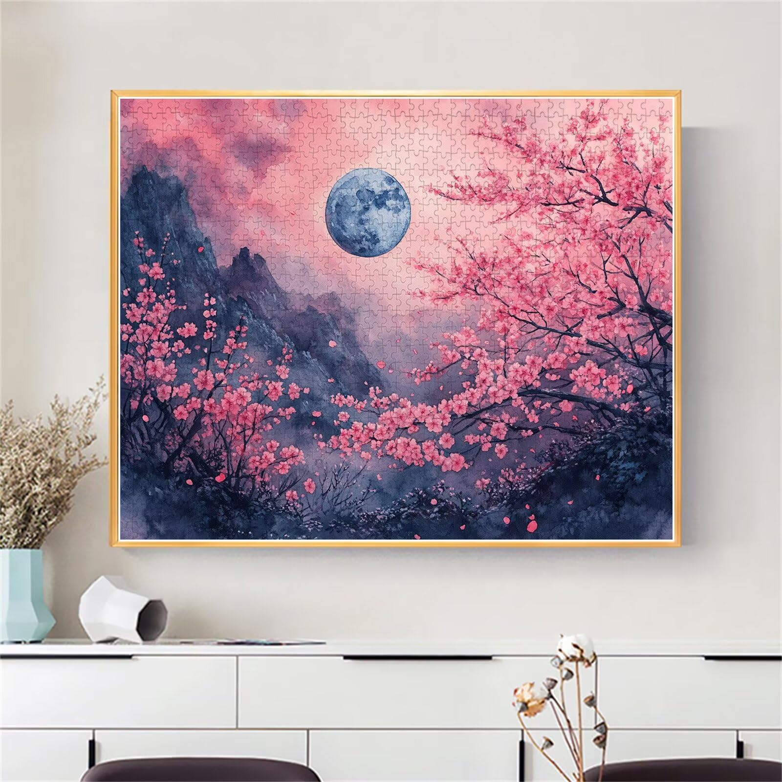 Mond Puzzle für Erwachsene Kinder Anspruchsvoll 5000 Teile Impossible Klassische Puzzles Schwer Blume ab 8 9 10 Jahre Mädchen Jungen Jigsaw Kunst Educa, für Dekoration und Geschenke 105x156cm t-989