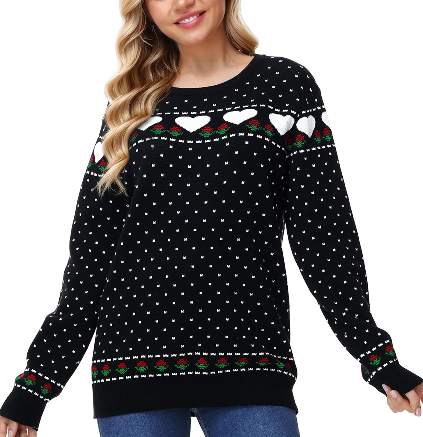 Womens Halloween Sweater Christmas Long Sleeve Knit Costume