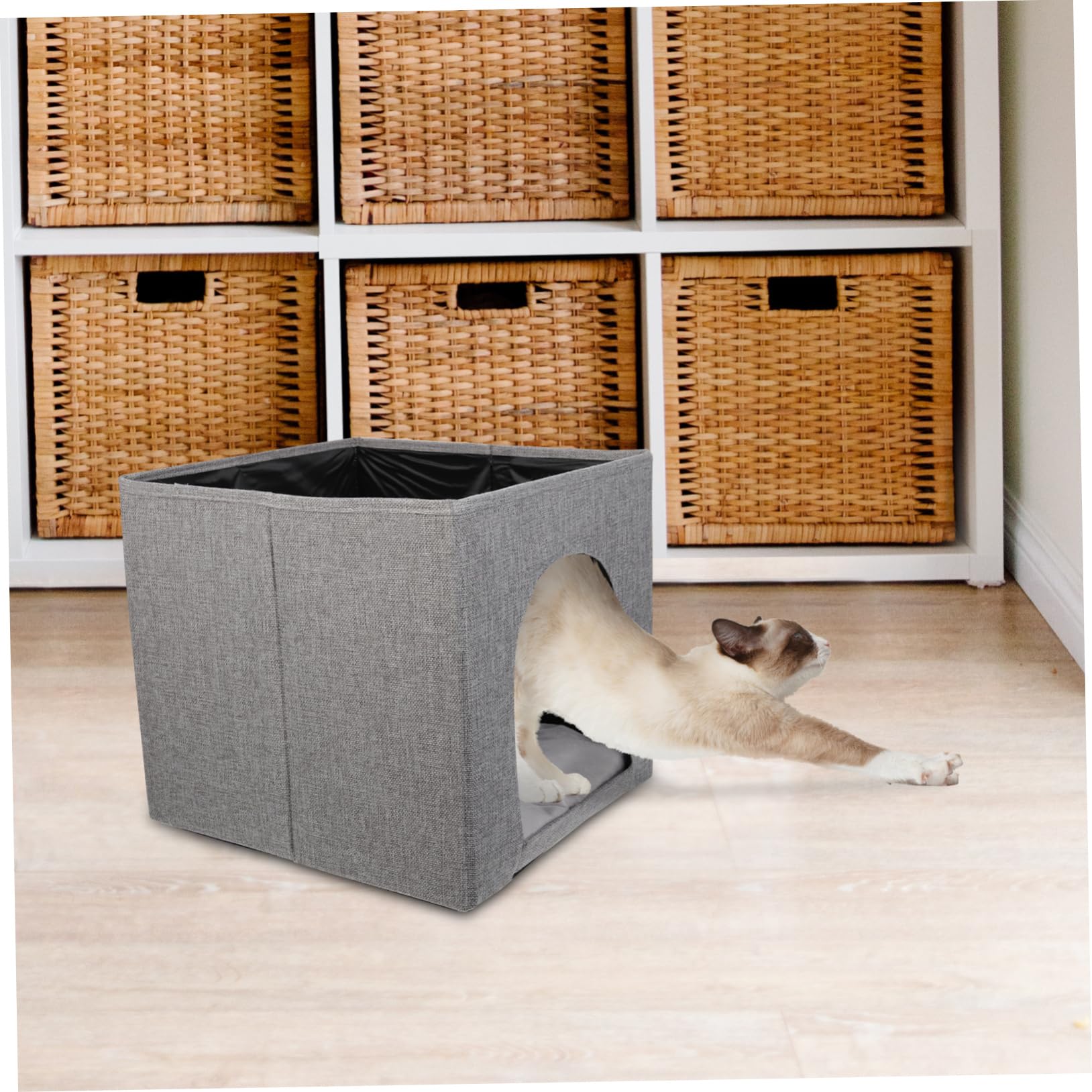 TOYANDONA Maison pour Chat Niches Lin Nid Respirant Intérieur Et Extérieur Lit Confortable Pliable