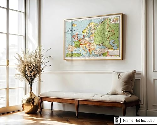 Miniatura 3 de Poster Master Póster de mapa  Impresión del mapa estándar de Europa de Bacon  Arte de zonas horarias  Regalo para hombres, mujeres, estudiantes y