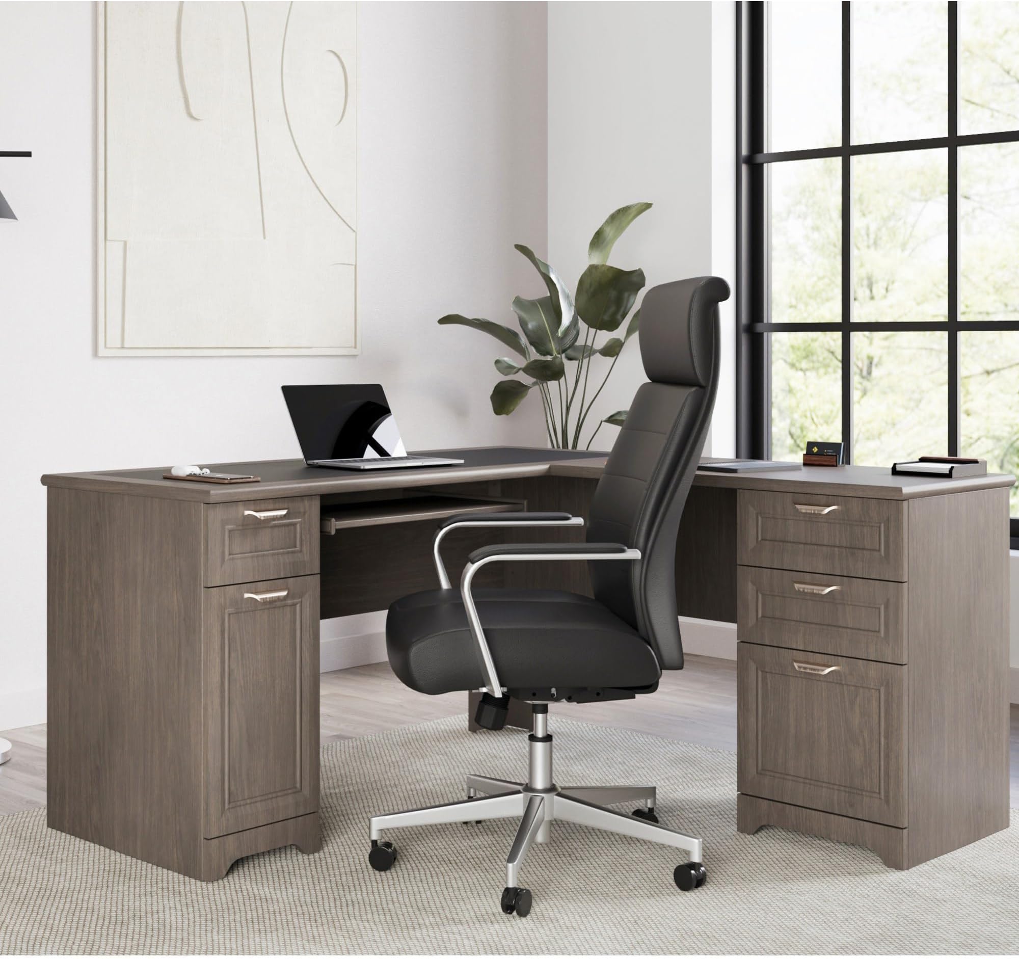 Realspace® Magellan 59" W L-Shape Corner Computer Desk, Gray
