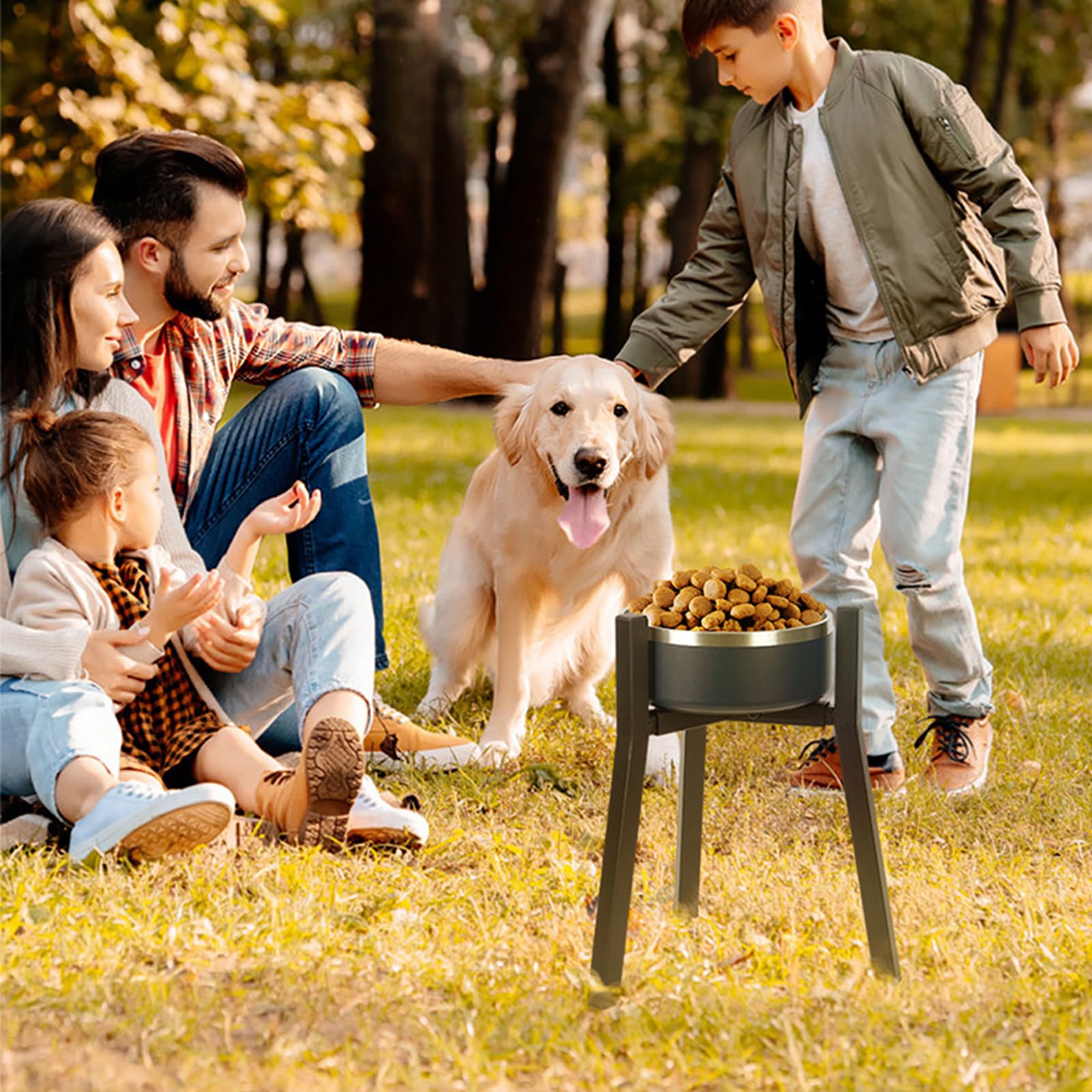 Support Gamelle Chien Surélevé, Réglable en Largeur, Gamelle Surélevée pour Chien, Convient aux Bols de 17 à 27 cm, Hauteur 24 cm（sans gamelles）