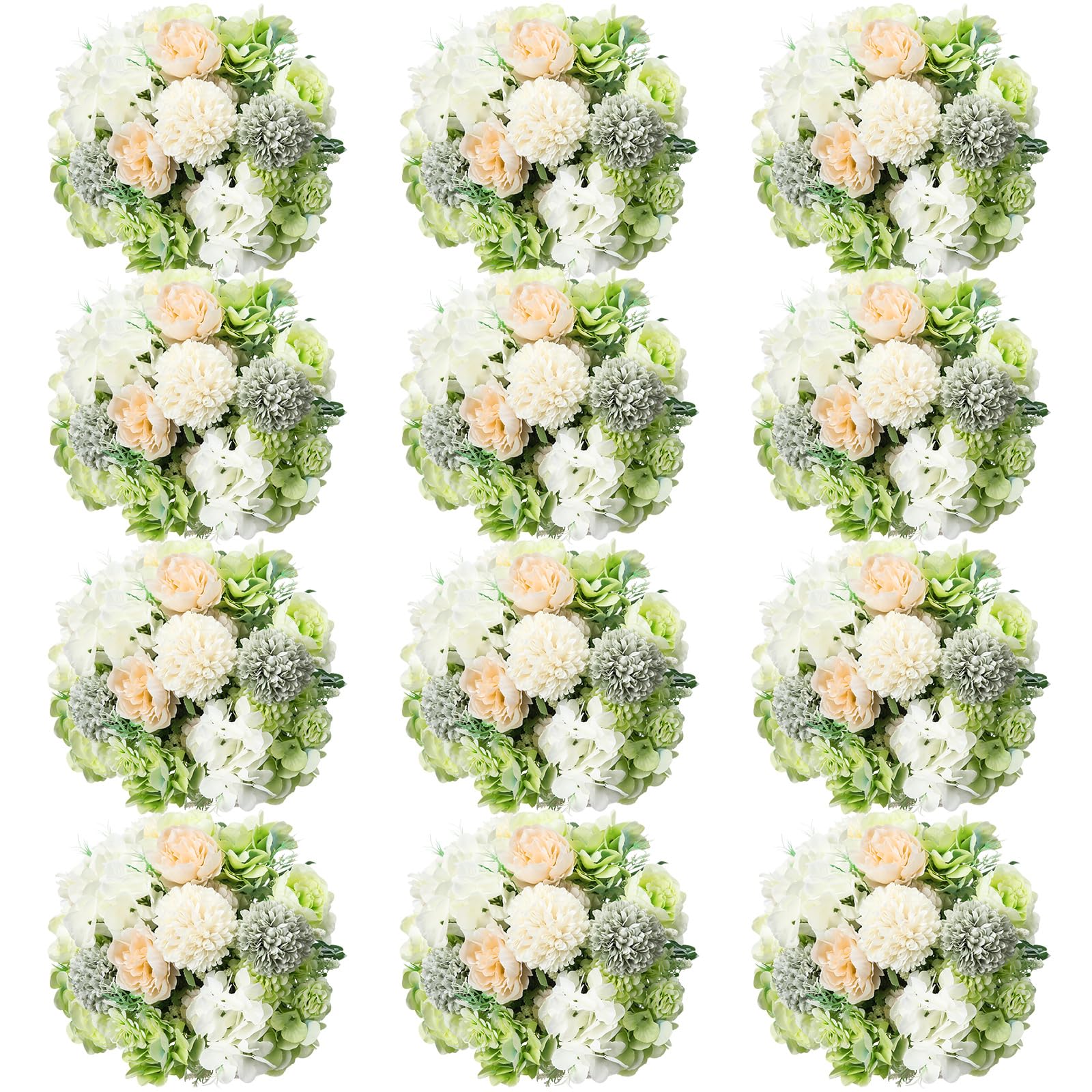 Tigeen Artificial Peonies White Green