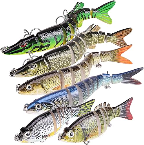 Miniatura 7 de Pumowu Juego de señuelos de pesca, cebo multietapa, cebo biónico de hundimiento lento, lubina de agua dulce y salada Bionic Bait, regalo de pesca