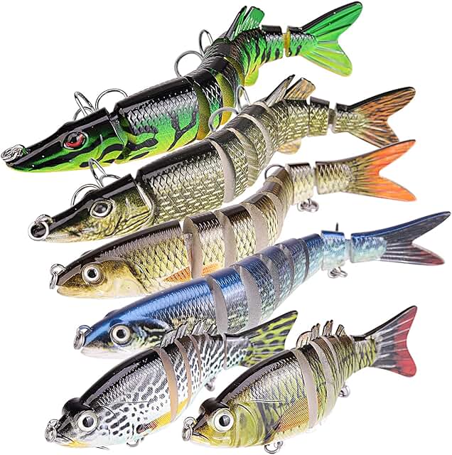 Pumowu Fishing Lures Set， Multi-Stage Bait ，Slow Sinking Bionic Bait ，Freshwater Saltwater bass Bionic Bait bass，Men's Fis...