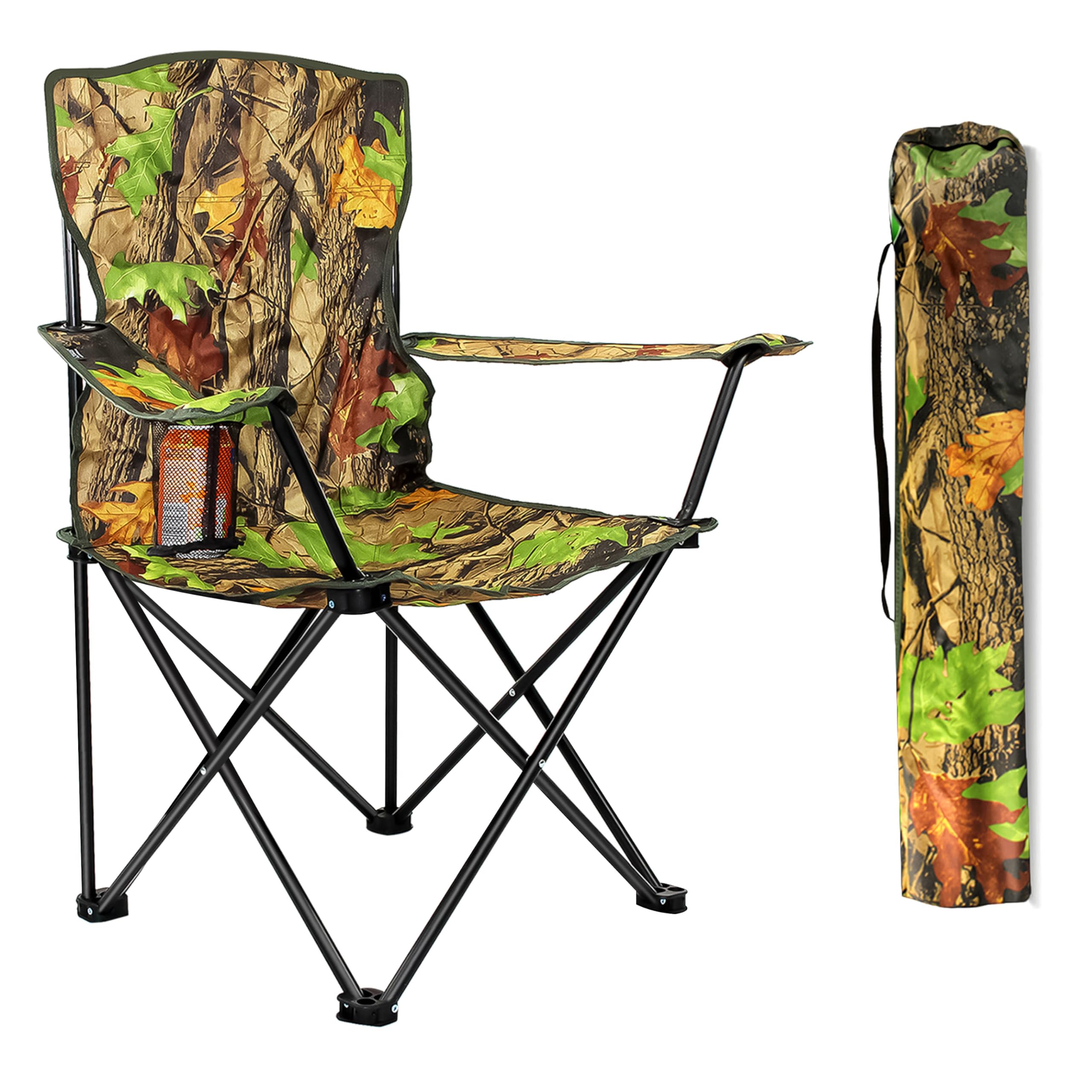 Crystals Camping Chair Heavy Duty, Compact Structure, Lightweight, Waterproof & Foldable with Cup Holder, Ideal for Garden, Fishing, Picnic, Camping & Travel Comfort (One Chair)