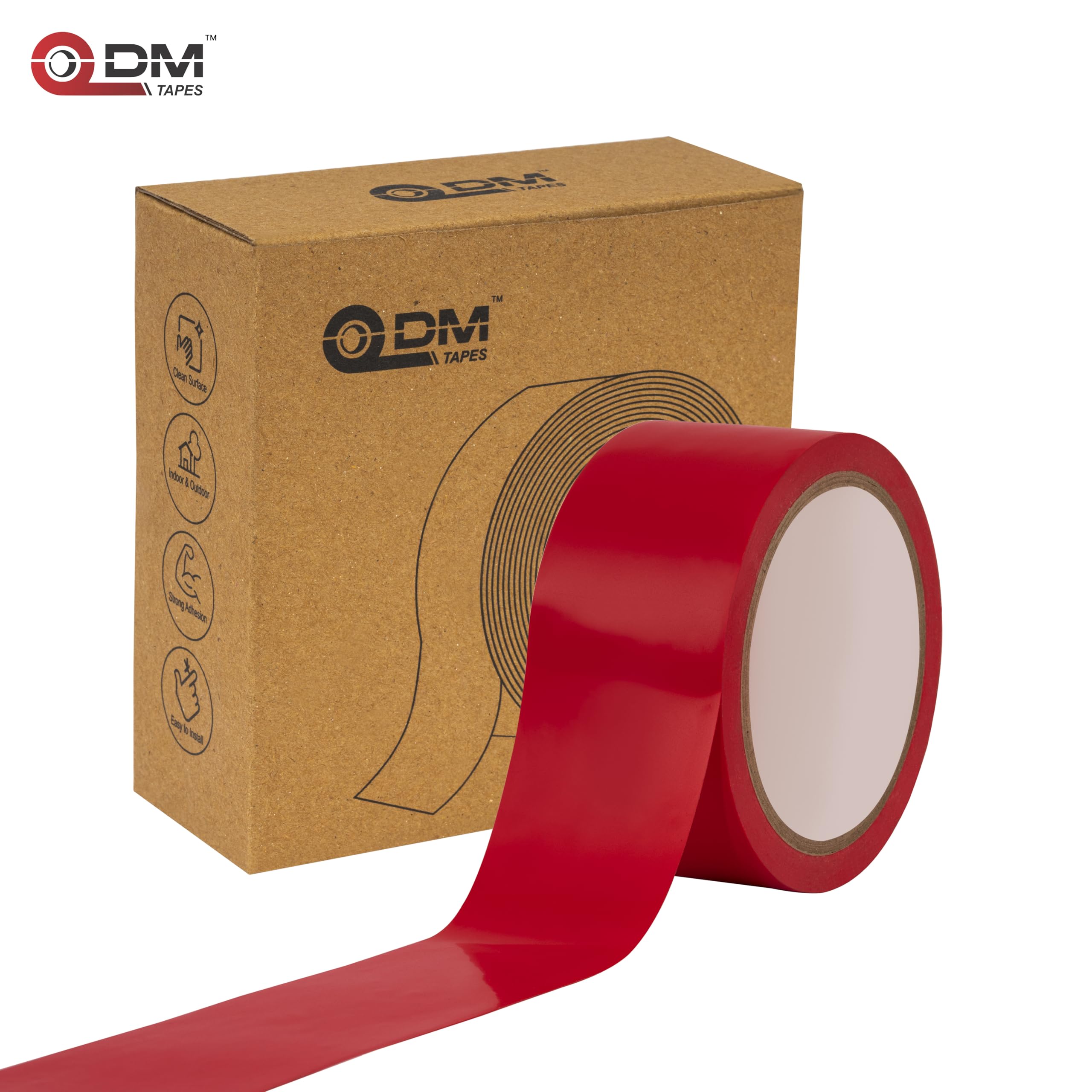 DM TAPES Vastu Color Floor Tape β Vastu Correction for WC Toilet & Entrance, 4 Inch x 15 Mtr ((RED) 3