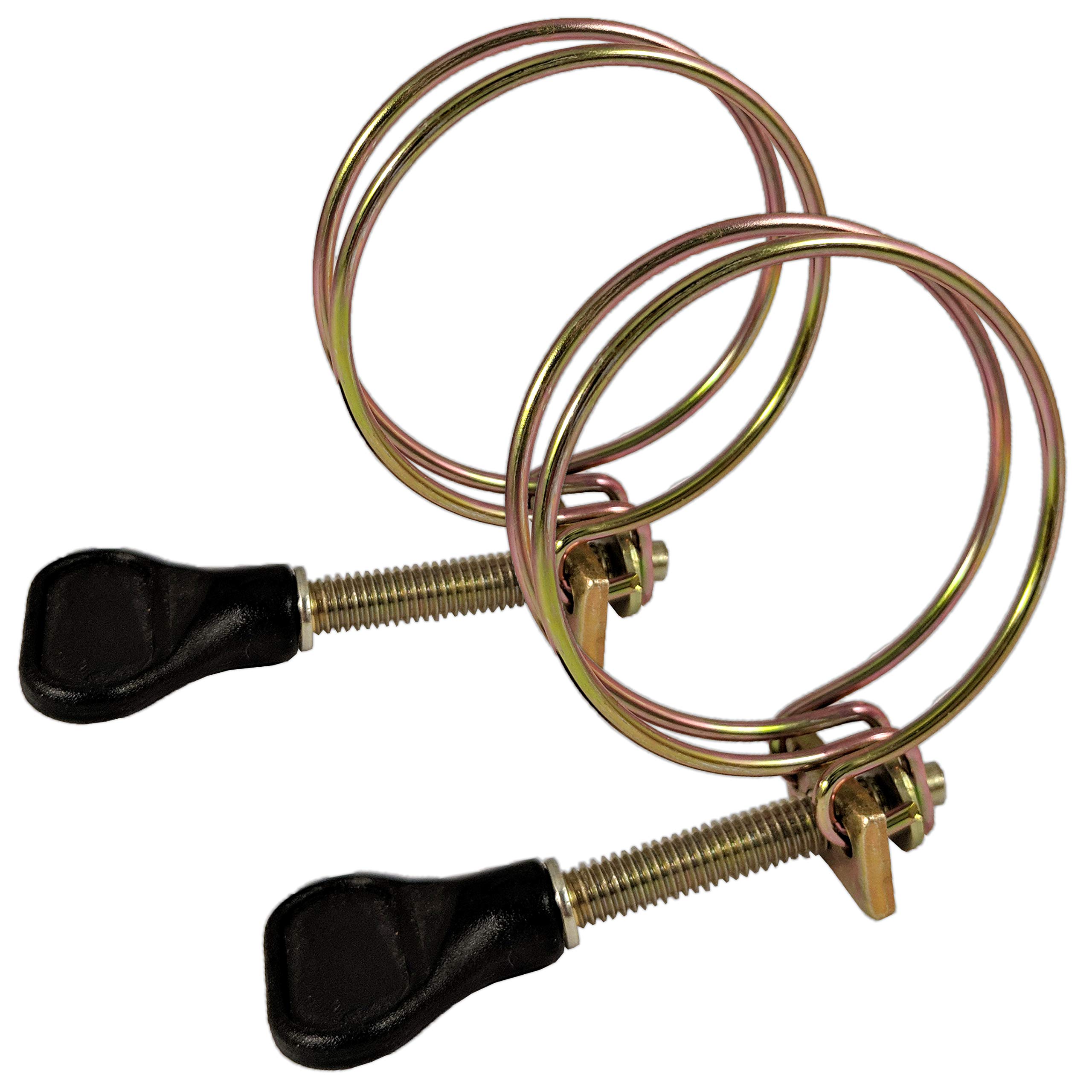 2X Double Wire Hose Clamps Black - 30-45mm - for 1.5" / 40mm Ribbed Hosing