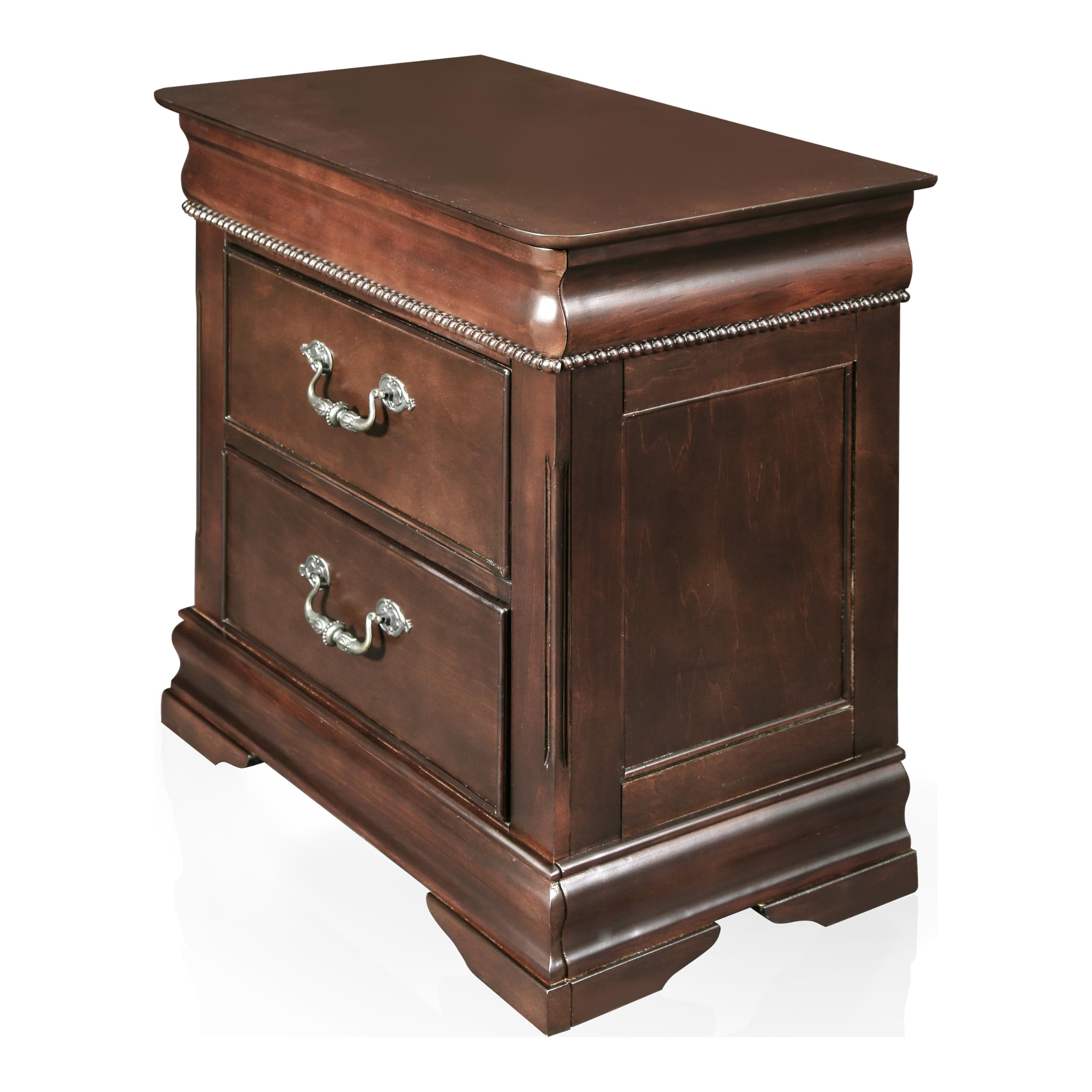 24/7 Shop at HomeLumis Rustic 2-Drawer Wood California King Nightstand, Cherry